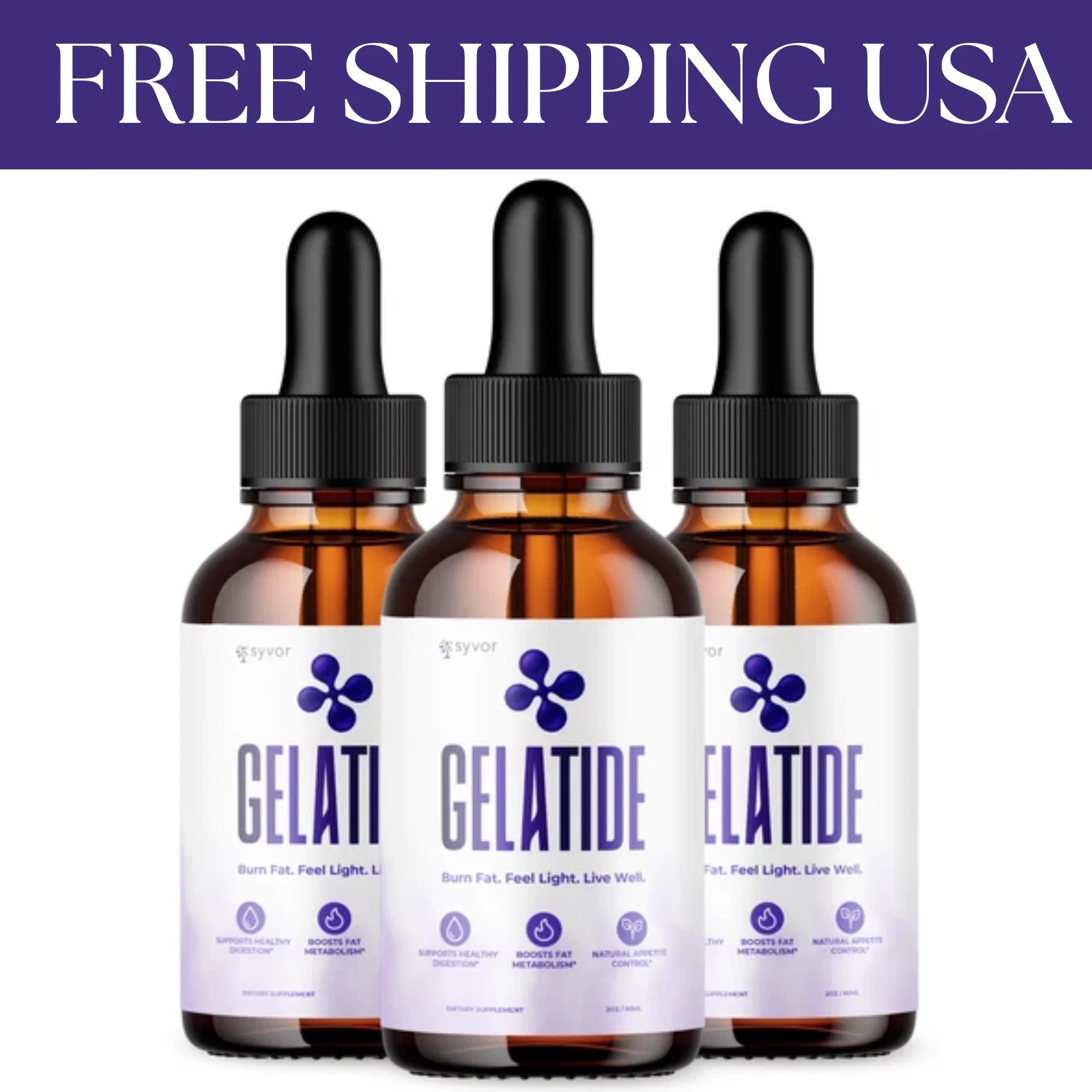 (3 Pack) Gelatide Drops Advanced Health & Fitness Supplement Gela Tide 90 Servs
