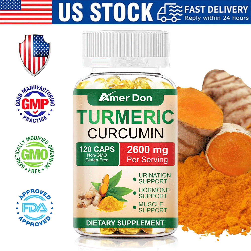 Turmeric Curcumin Highest Potency 95% 2600mg with BioPerine Black Pepper Extract