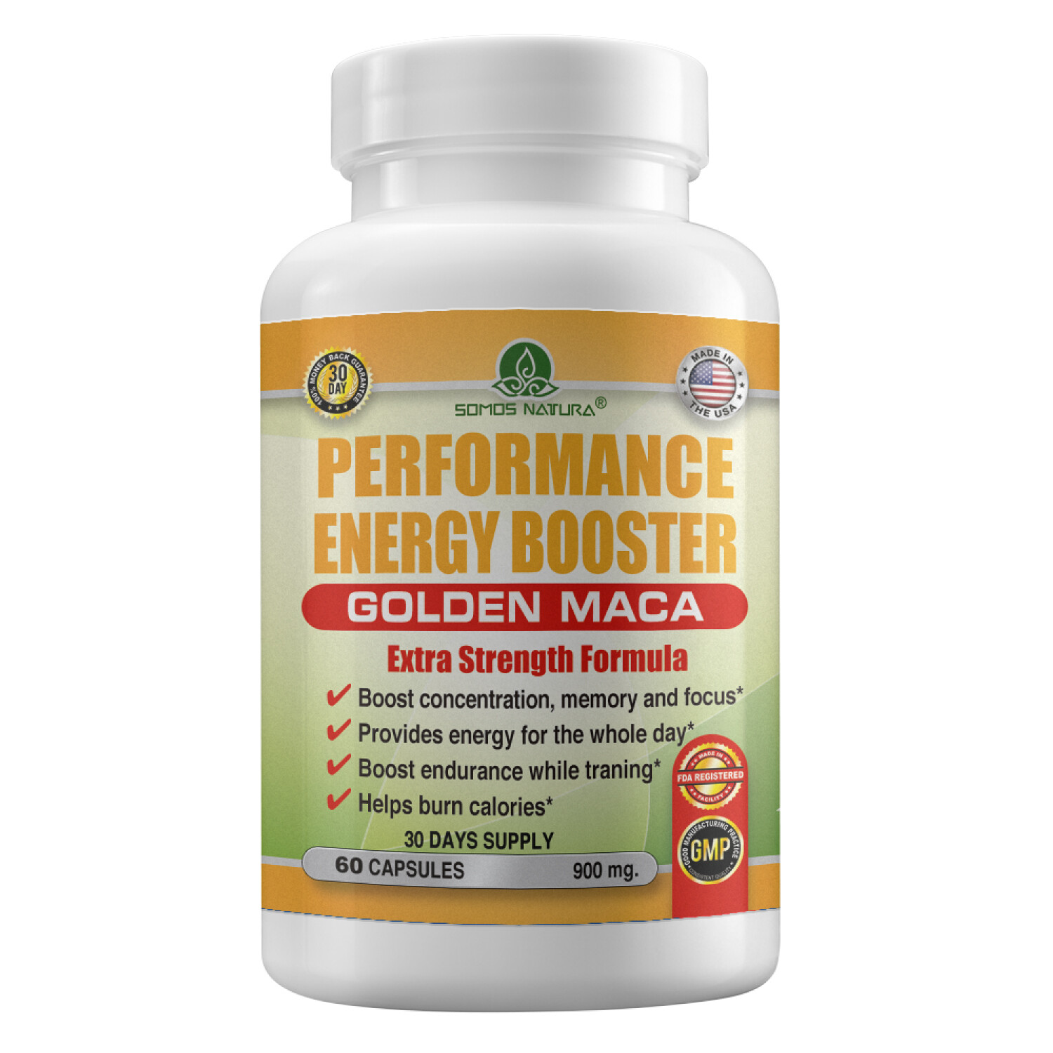 Golden Maca – INCREASES ENERGY AND SEXUAL VITALITY – Somos Natura – 60 Capsulas