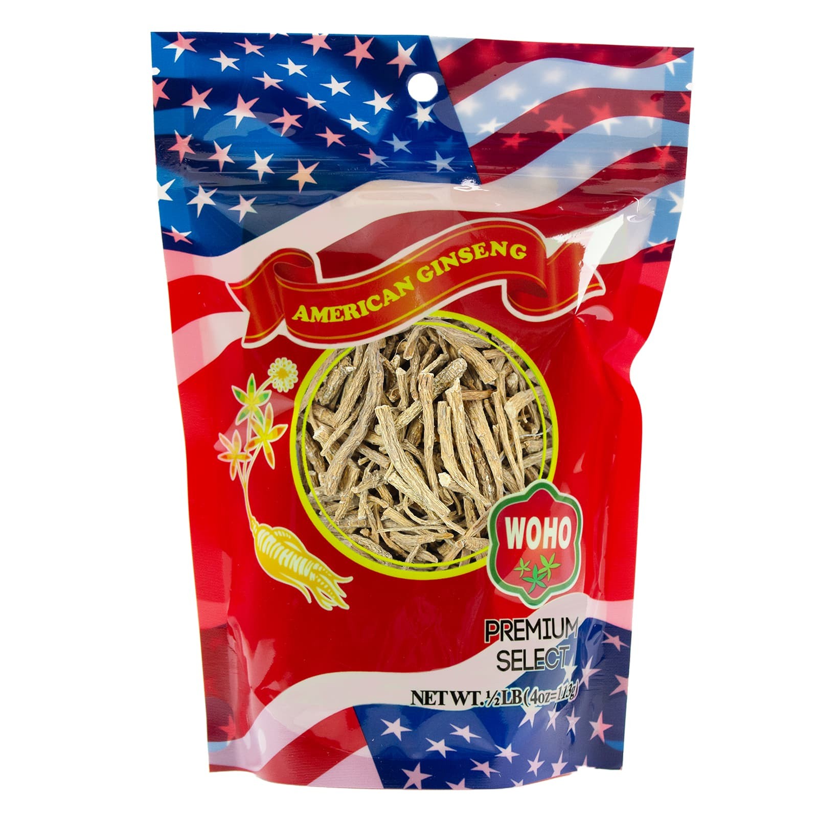 WOHO Cultivated American Ginseng #120.4 Prong Extra Large 4Oz Ba, Premium Select