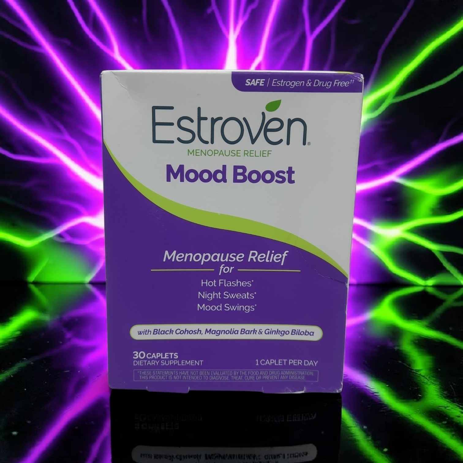 Estroven Menopause Hot Flash Relief Mood Boost 30 Caplets. Exp: 05/2027