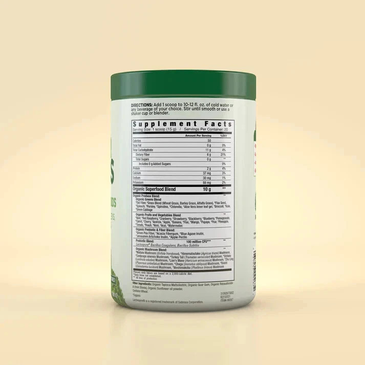 Country Farms Super Greens Organic Food Supplement Natural Flavor 10.6 oz 6PK