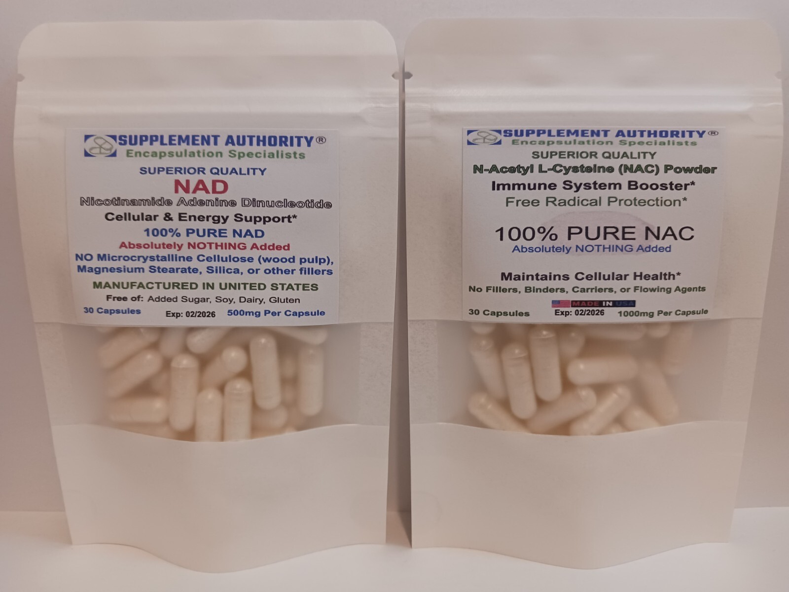 NAD Powder 30 Capsules with BOUNS NAC 30 Capsules FREE! Super Fresh! NEW!