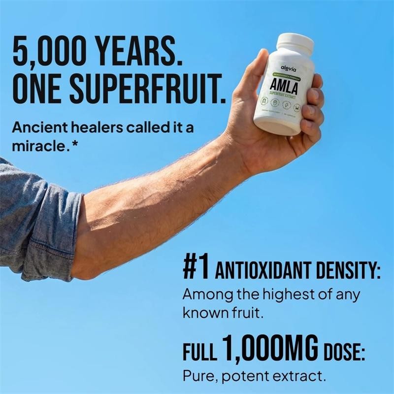 Alevia Organic Amla Capsules 1000mg Indian Gooseberry Antioxidant Supple 60c