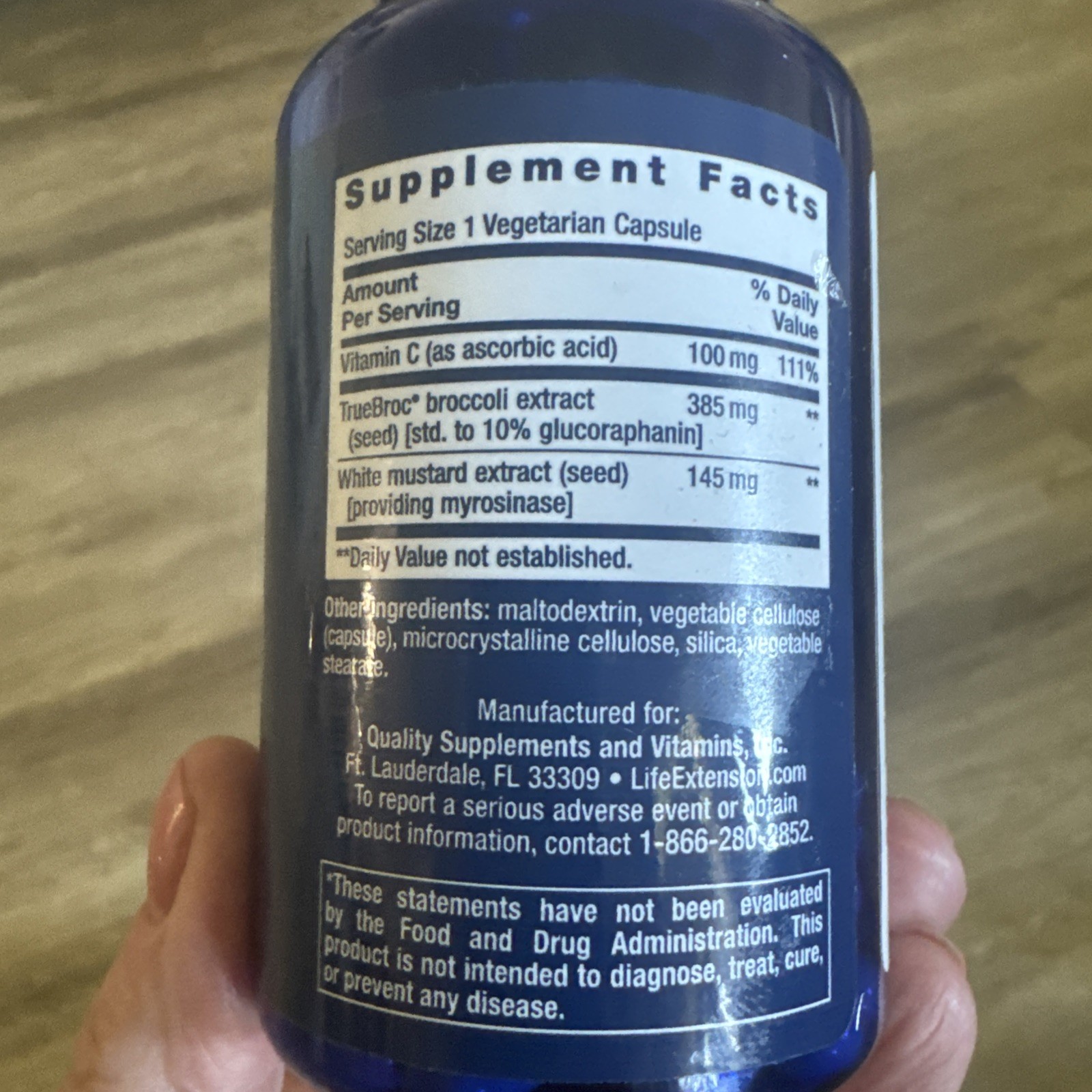 Life Extension Optimized Broccoli with Myrosinase 30 vegetarian capsules