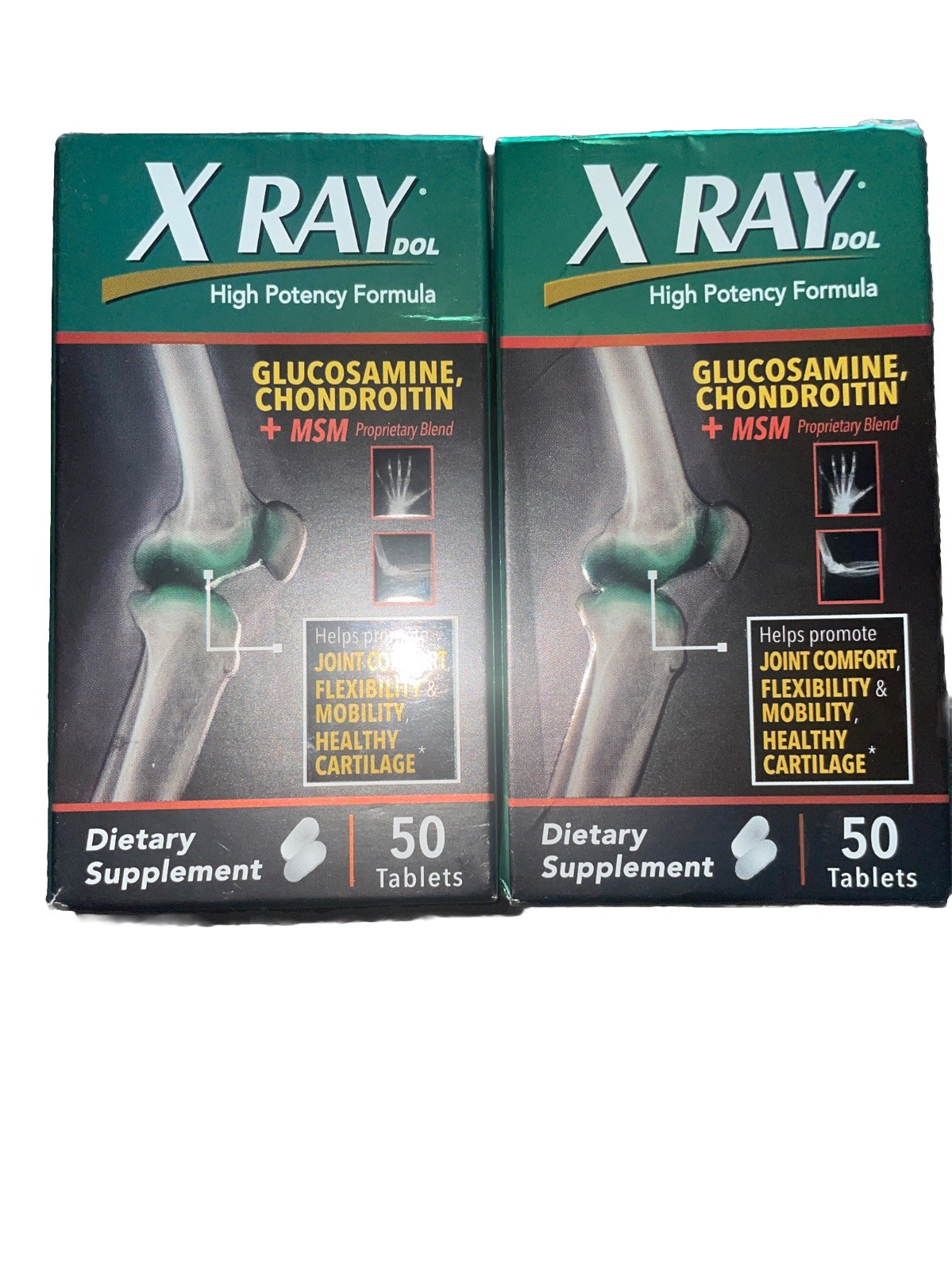XRAY Dol Glucosamine Supplement Tablet 50 Count Lot Of 2 Joint Comfort EXP 04/27