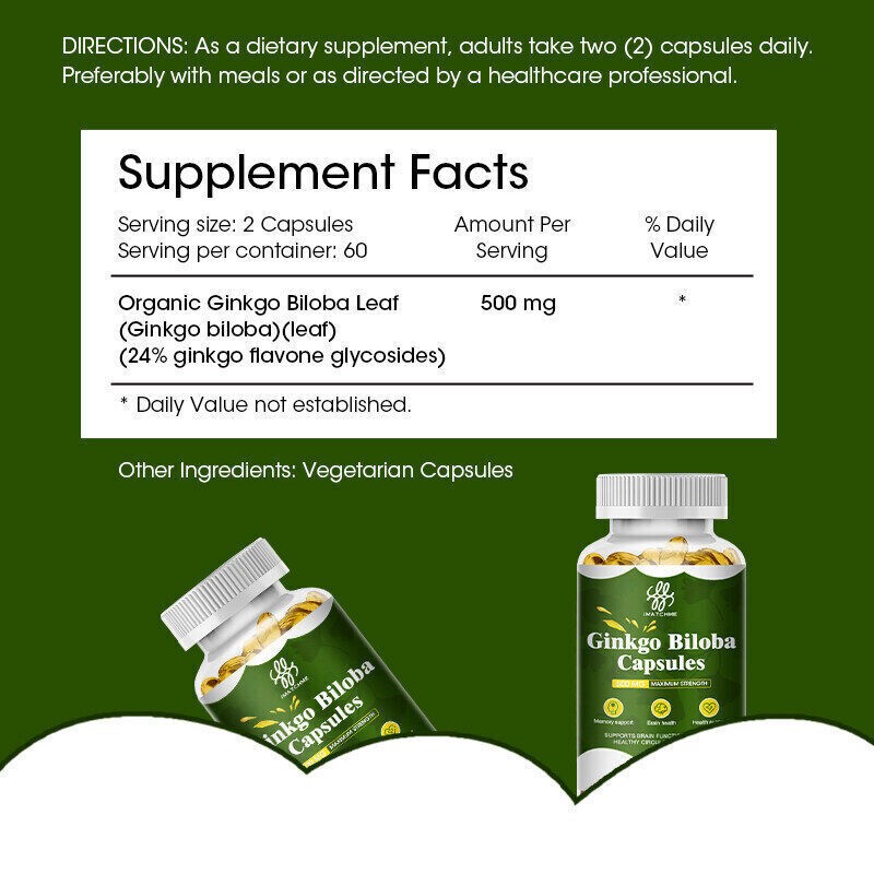 Ginkgo Biloba Extra Strength-Supports Brain Function & Memory Support,120 Cap
