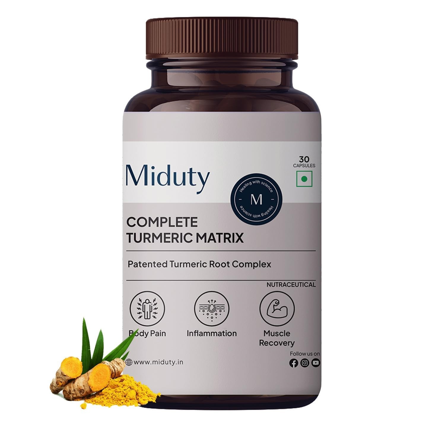 Miduty Palak Notes: Complete Turmeric Matrix Pure Extract of Curcuma 30 Veg Cap