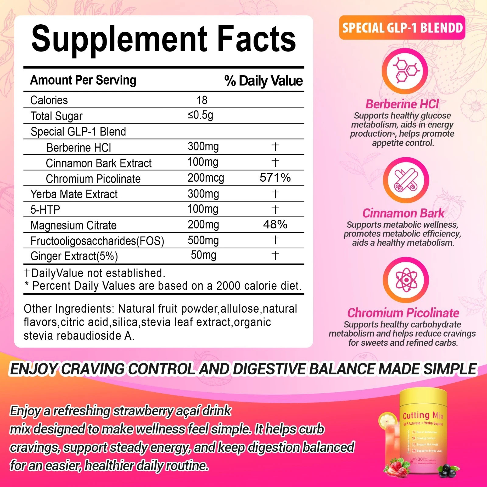 2 Pack LeeFar Cutting Drink Mix，Craving Control & Gut Health, 30 Sticks/Can