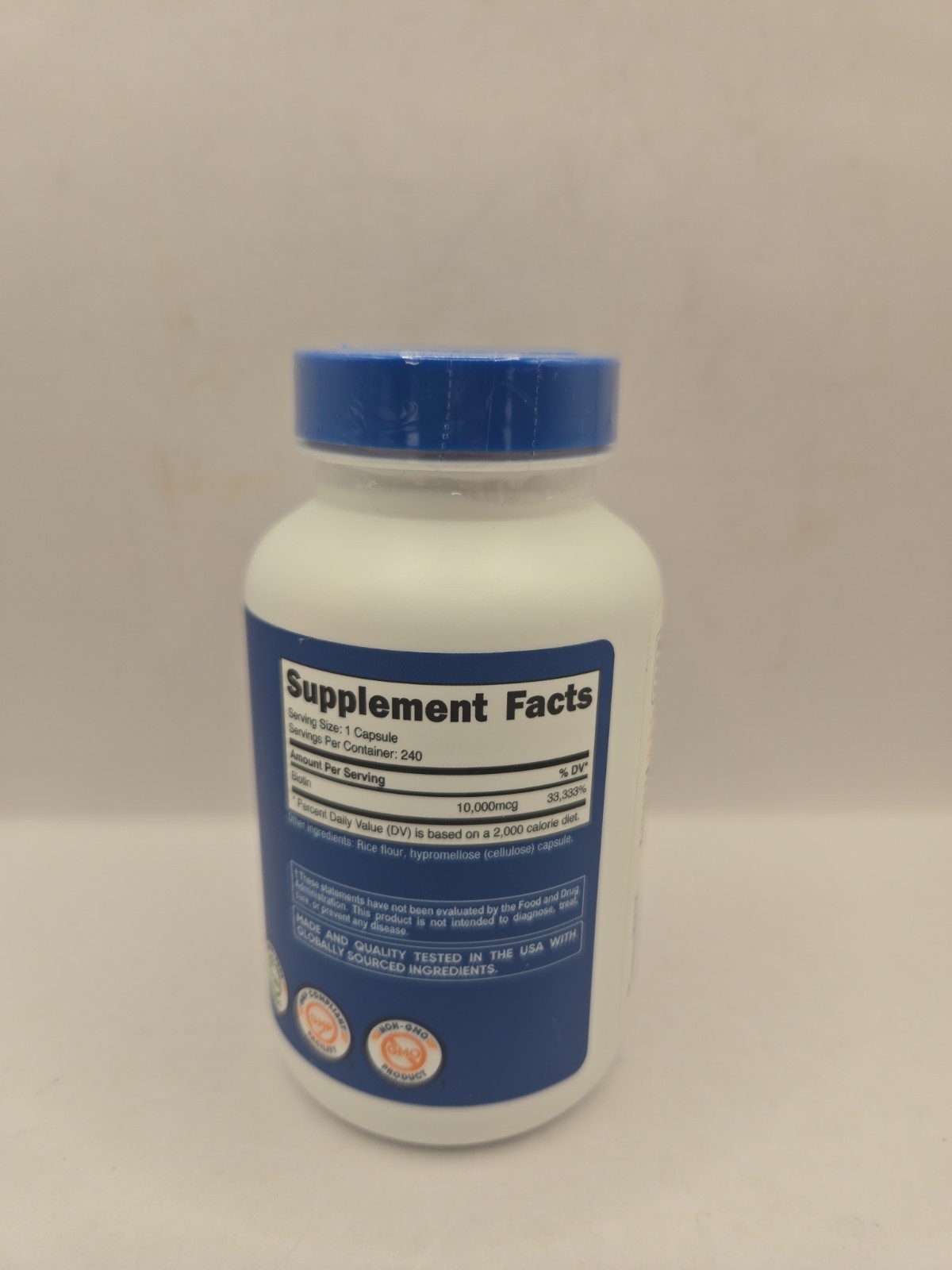 Nutricost Biotin Vitamin B7 10,000mcg 10mg Vitamin Supplement, 240 Capsules
