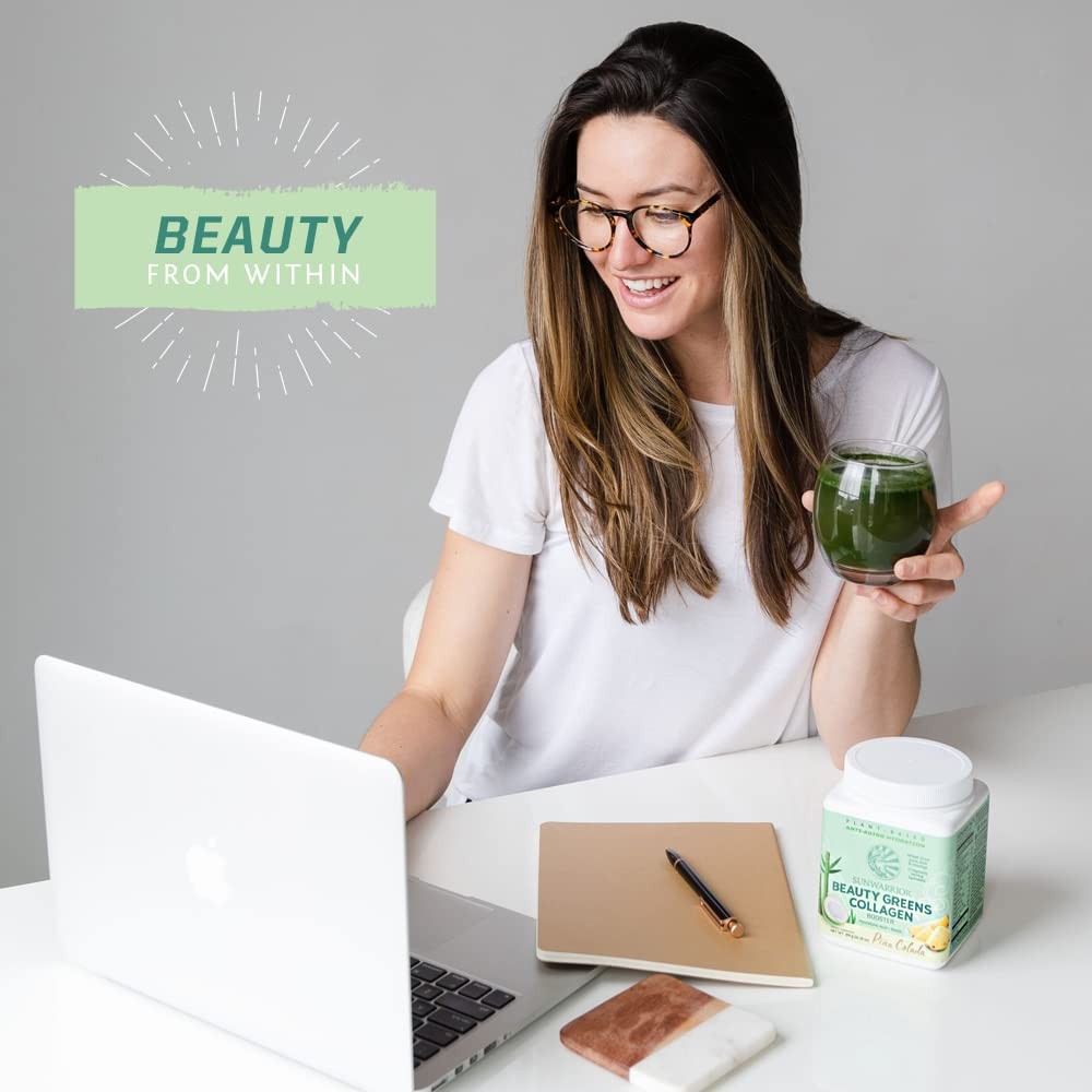 Sunwarrior Vegan Beauty Greens Drink Plant-Based | Hyaluronic Acid Minerals B…