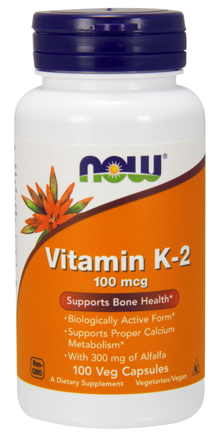 Now Foods Vitamin K-2 100 caps 100mcg Bone Health Support Alfalfa Powder 04/2025