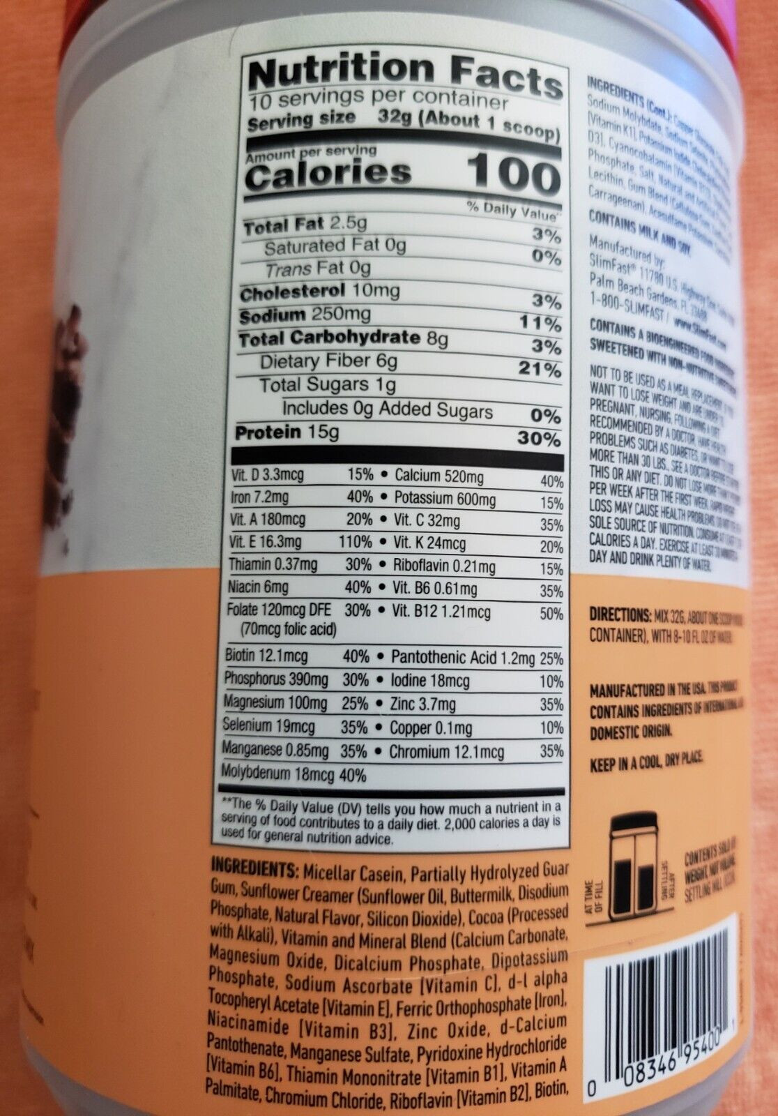 SLIM FAST – Intermittent Fasting – Double Chocolate Cake – 11.3 oz – Exp 4/2025