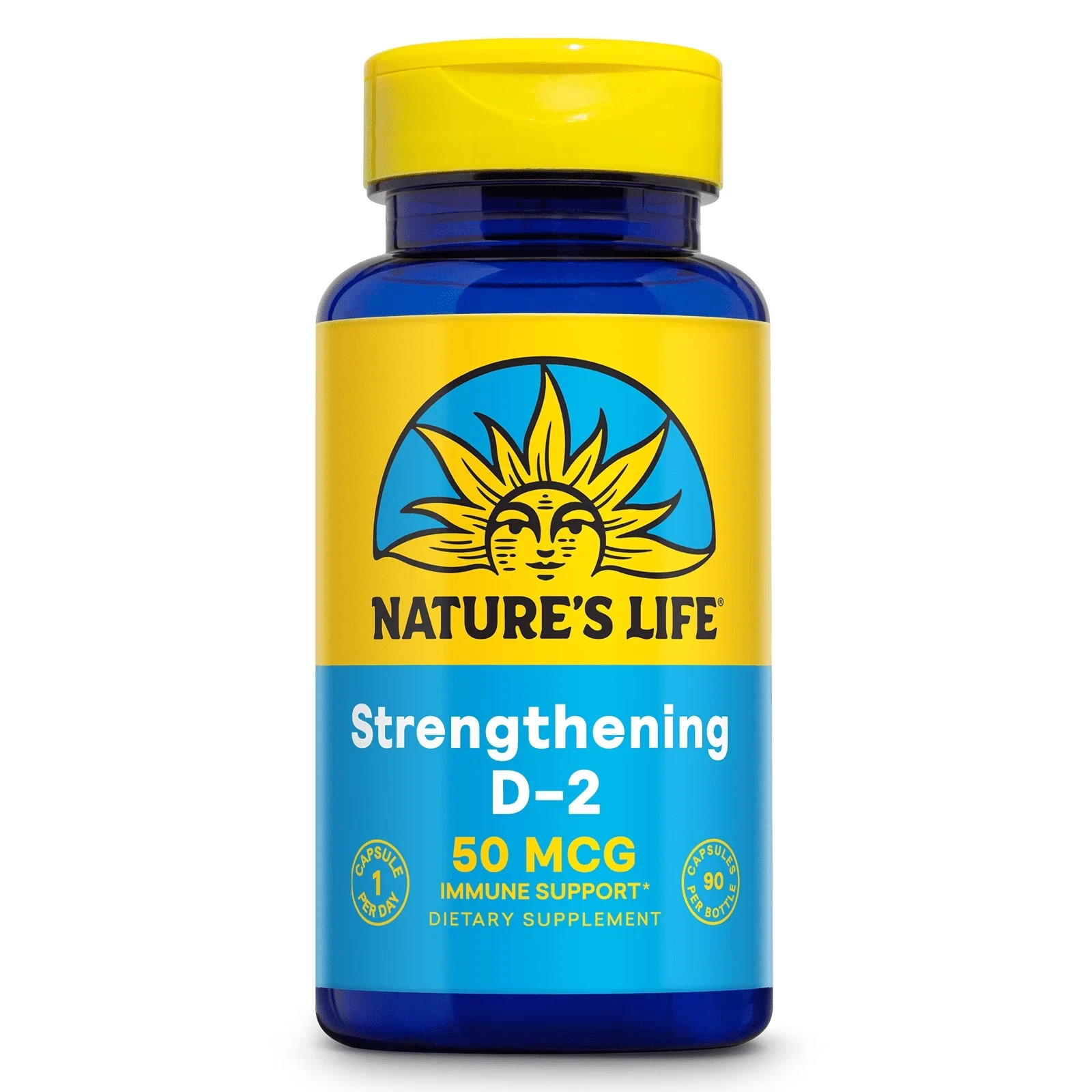 Nature’s Life Strengthening D-2 (50 mcg) 90 Veg Capsules Each (Pack of 3)