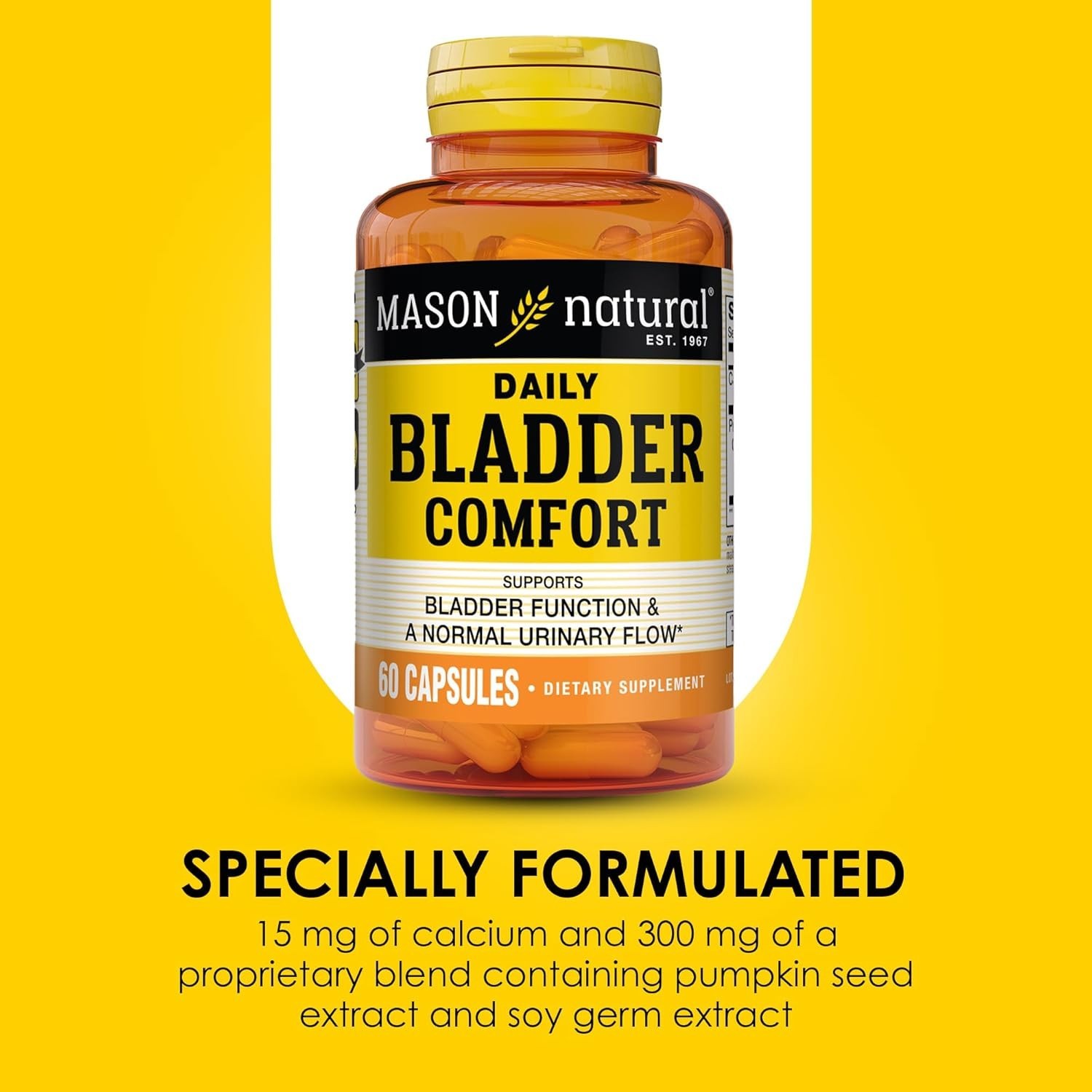 Sodium-Free Daily Bladder Support: 60 Capsules with Soy Germ & Clean Ingredients