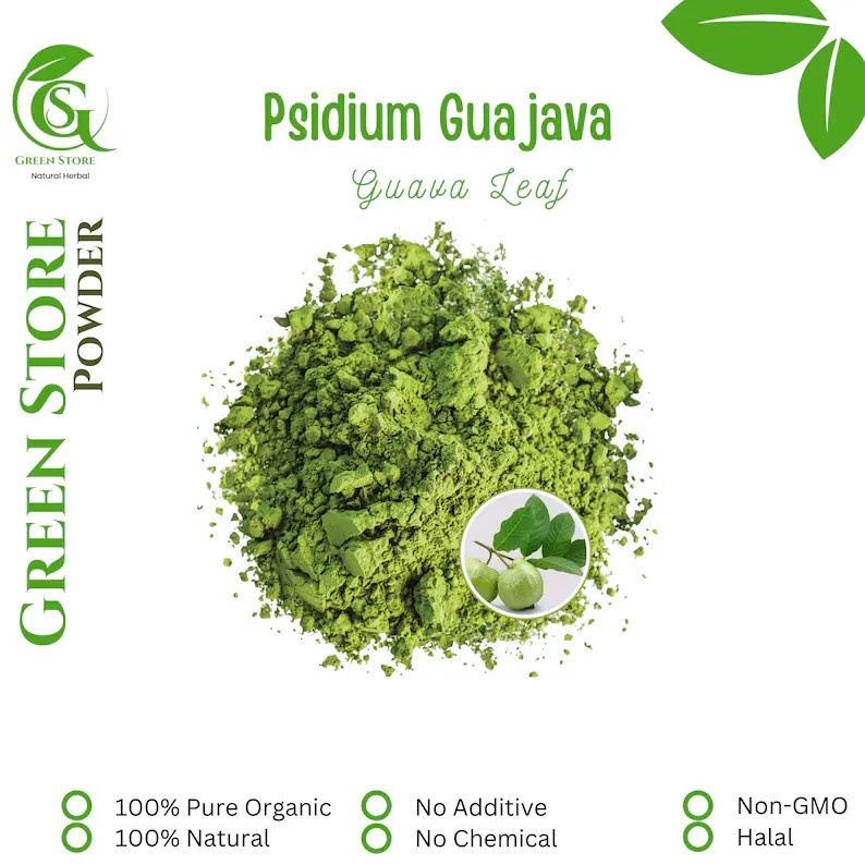 50 g – 500 g POWDER Guava Leaf Yellow Guava Lemon Guava Psidium Guajava Organic