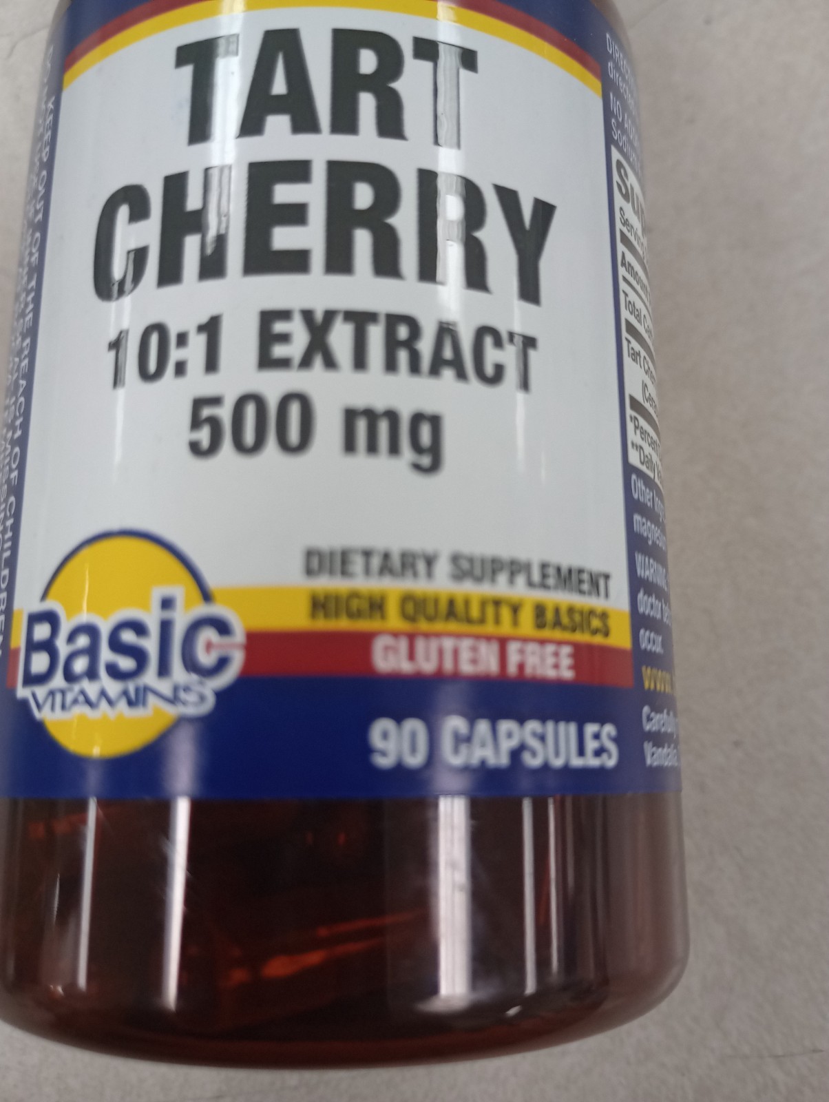 Basic’s Tart Cherry 500mg Caps – 90ct