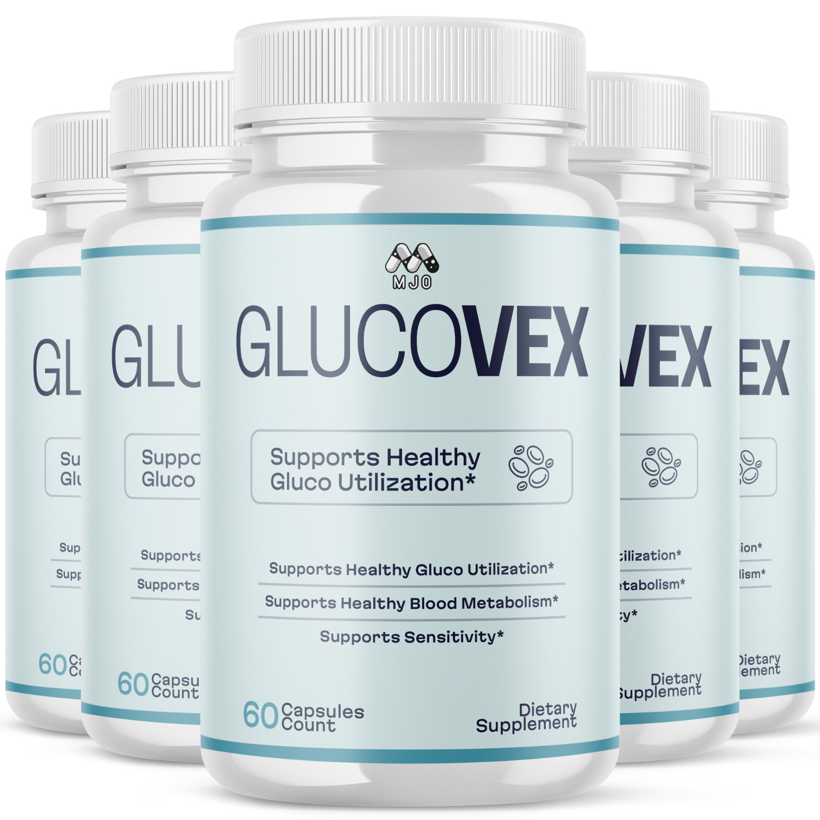 (5 Pack) Glucovex Advanced Support Blood Supplement Formula Gluco Vex 300 Caps