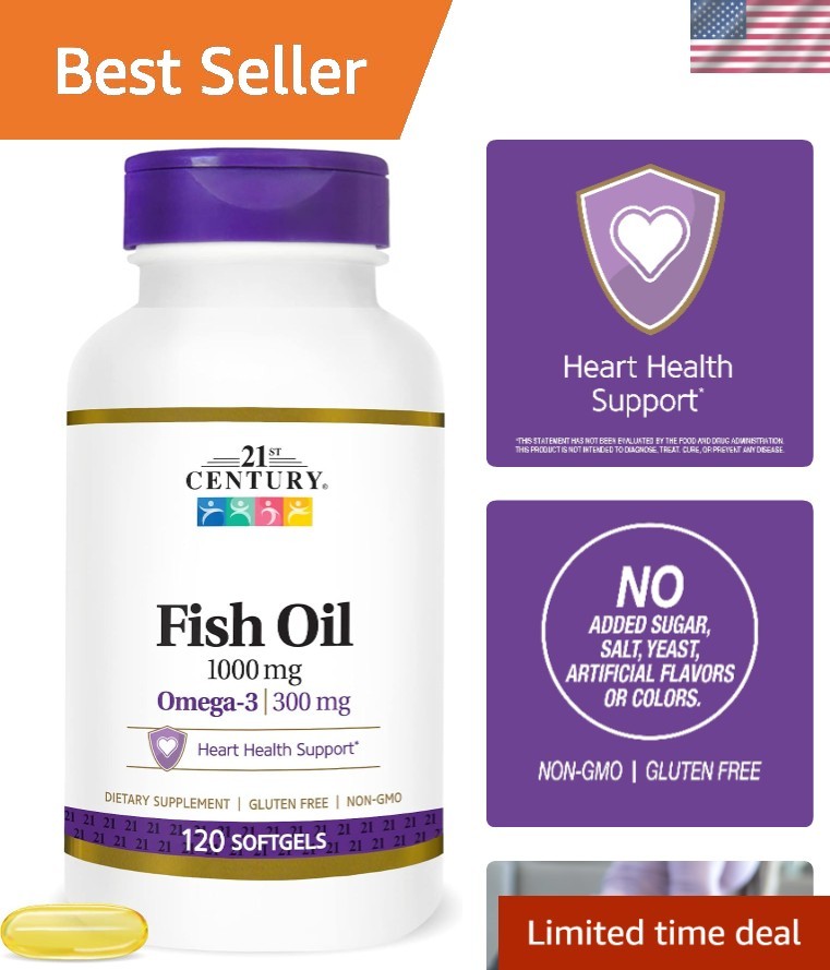 Cholesterol Management Fish Oil 1000 mg Softgels – 120 Easy-to-Swallow Caps