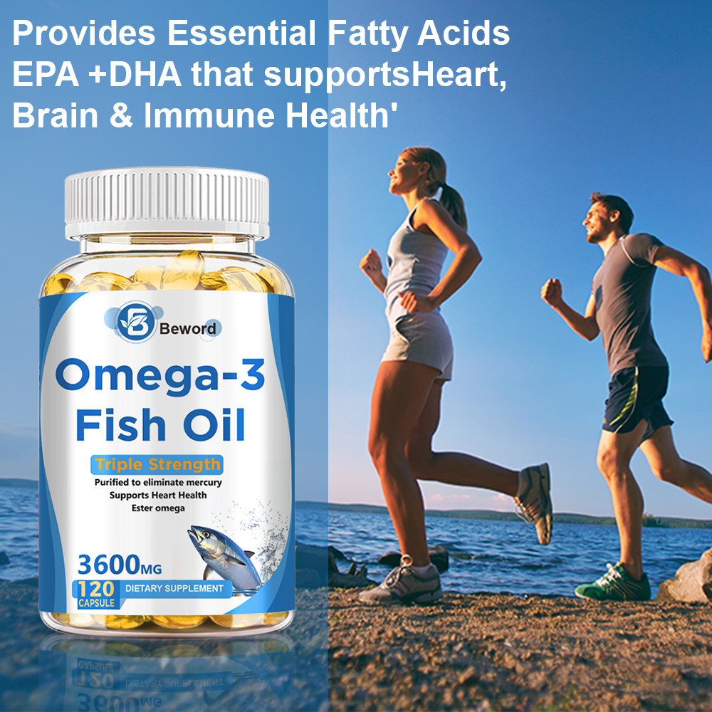 3600mg Omega 3 Fish Oil Capsules 3x Strength EPA & DHA, Highest Potency-