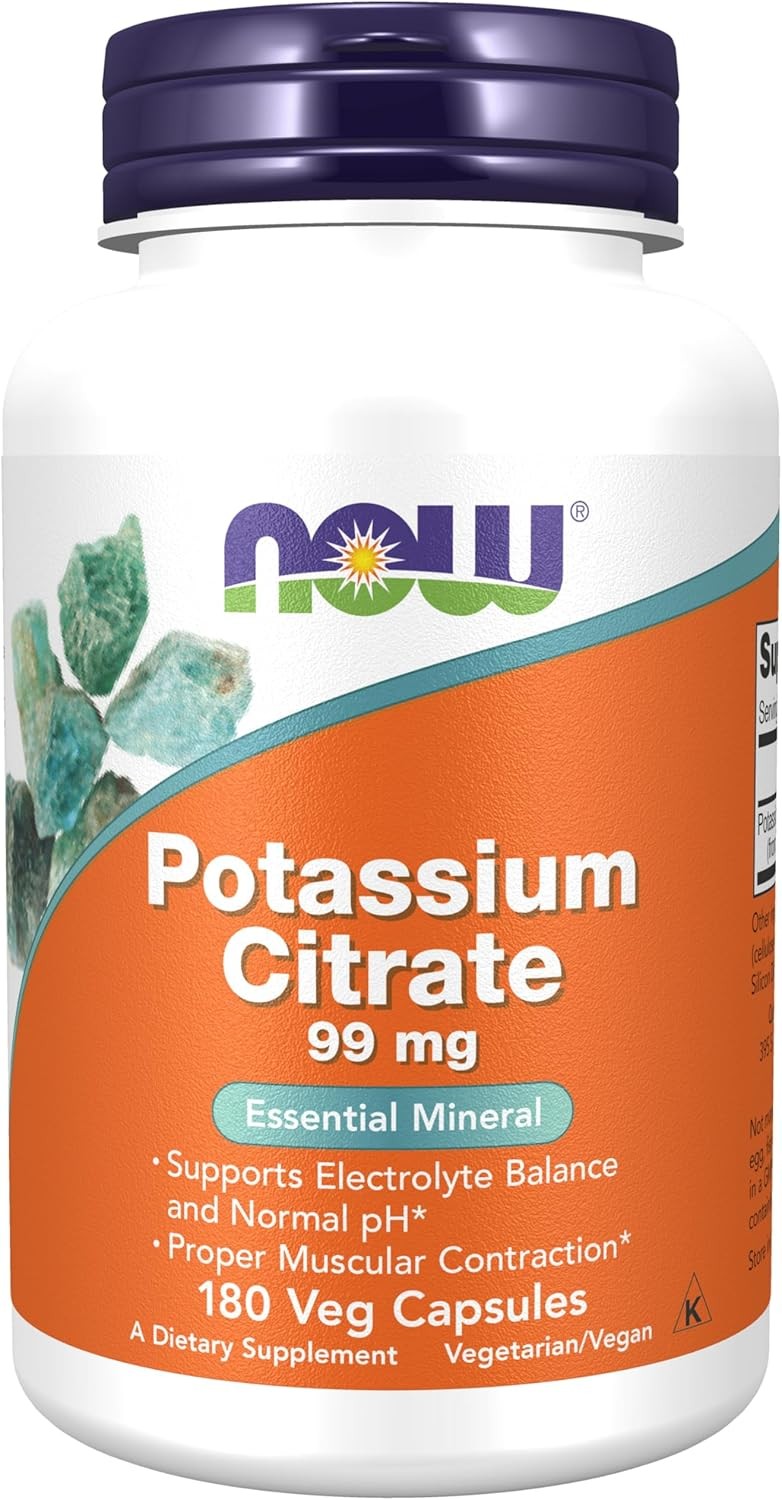 NOW FOODS Potassium Citrate 99 mg 180 Veg Capsules