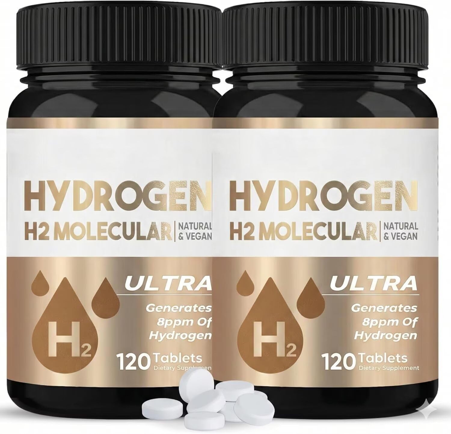 Hydrogen Water Tablets, Molecular Hydrogen Supplement 240 Tablets Total