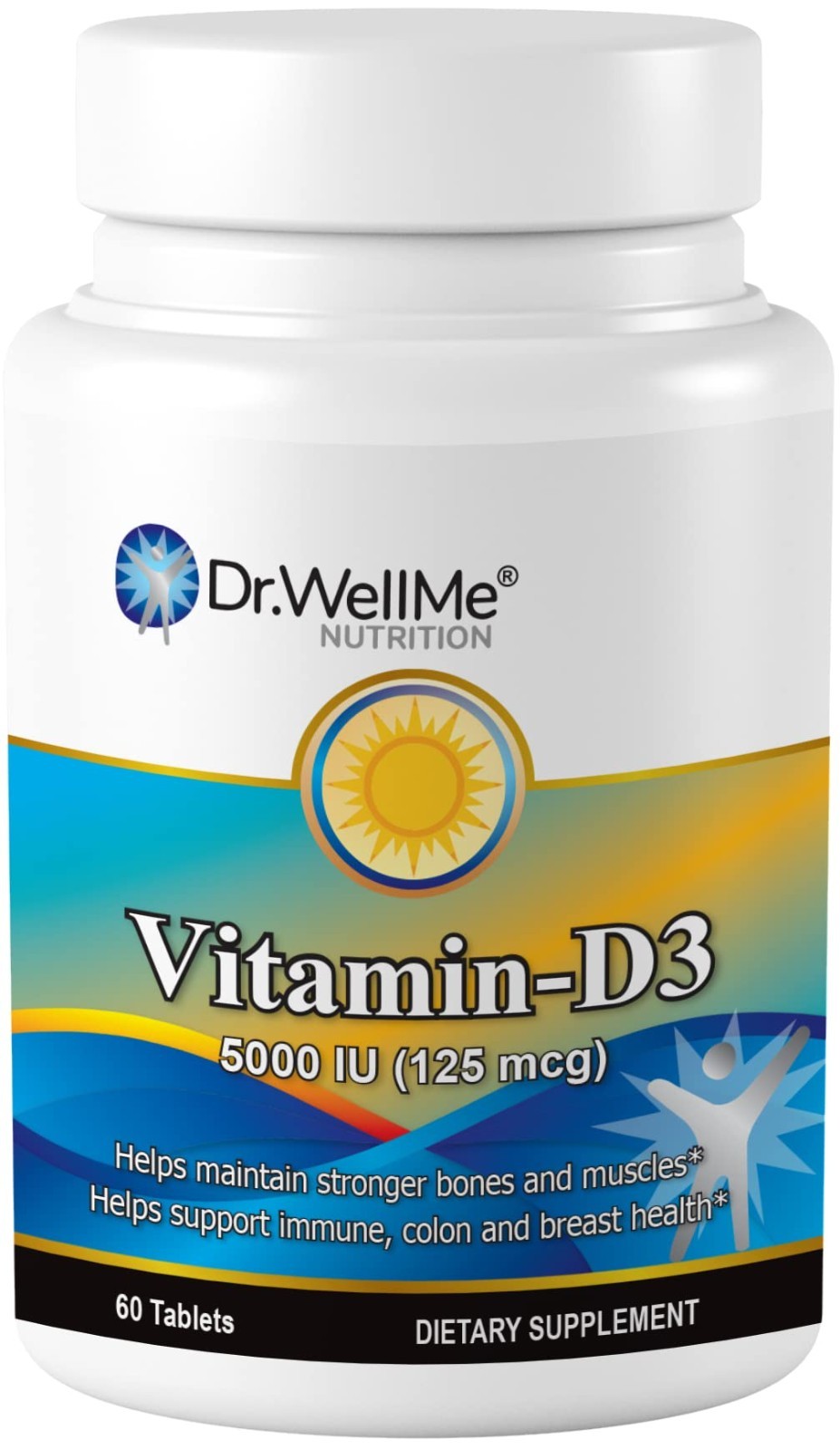 Vitamin D3 5000 IU Extra Strength 60 Tabs Bone Muscle Immune Support 2 Mo Supply