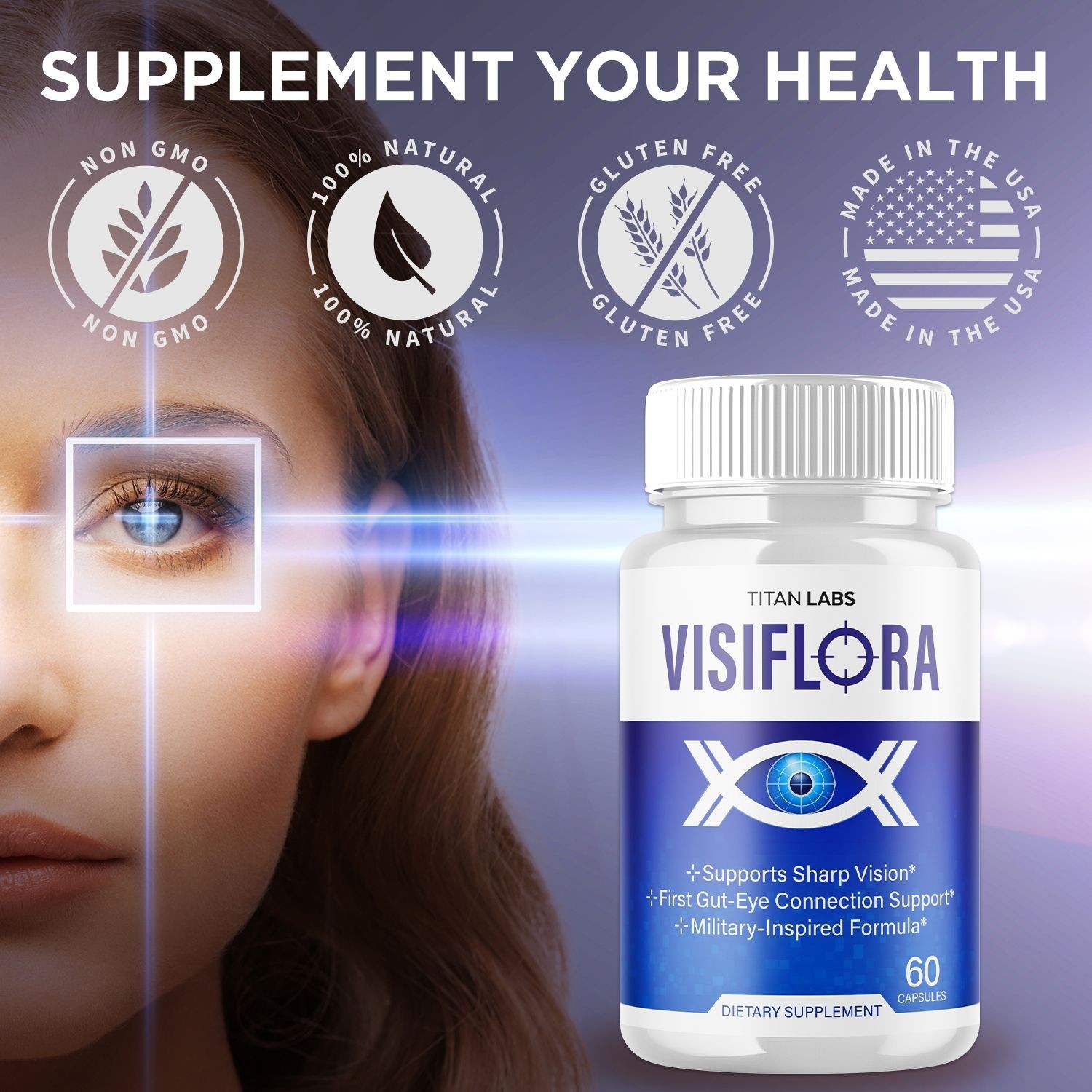 (5 Pack) Visiflora Support Healthy Eye Vision & Function Visi Flora 300 Capsules