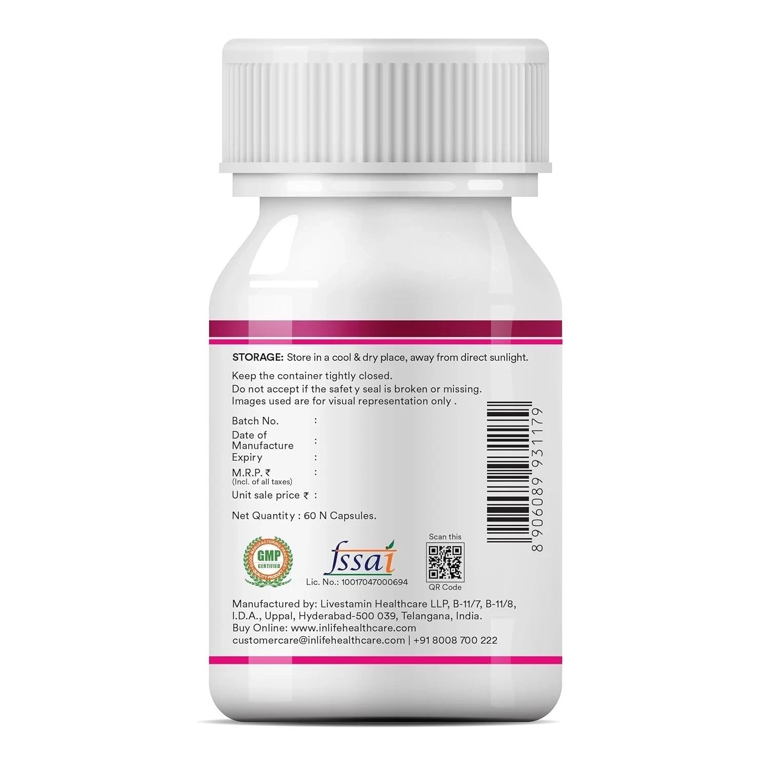 INLIFE Multivitamin for Women with Biotin, Vitamin D, Calcium 60 Veg Caps