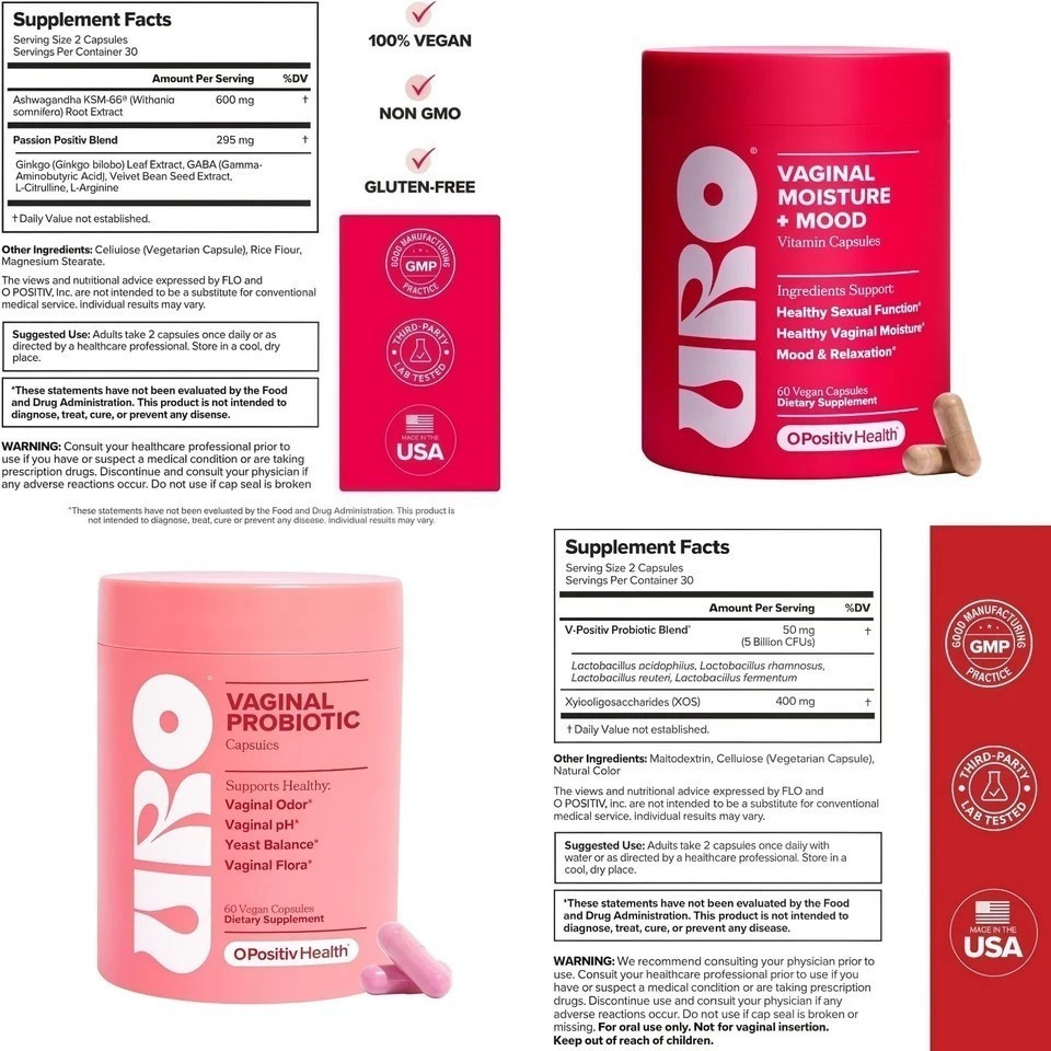 NEW URO Health Bundle: Vaginal Moisture & Mood 60ct + Vaginal Probiotics 60ct