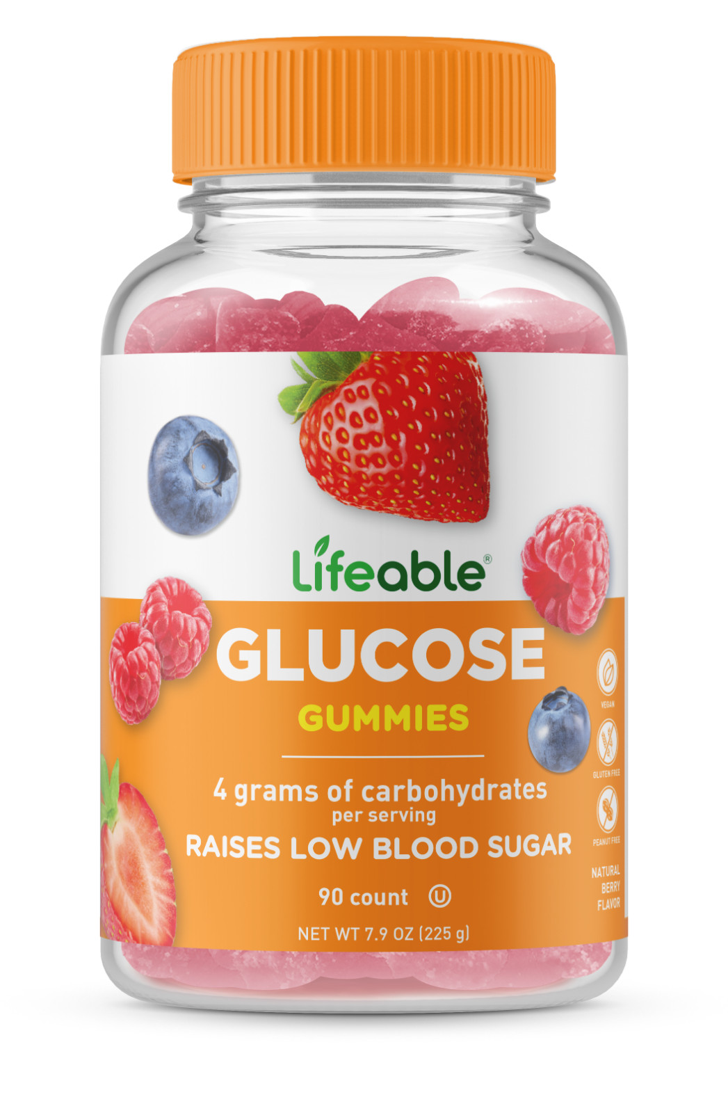 Lifeable Glucose – Great Tasting Fruit Flavor Gummy – 90 Count