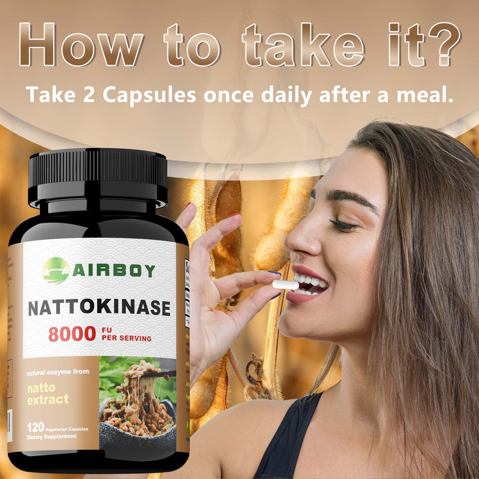 Nattokinase 120pcs – Heart & Cardiovascular Health, Circulatory Support