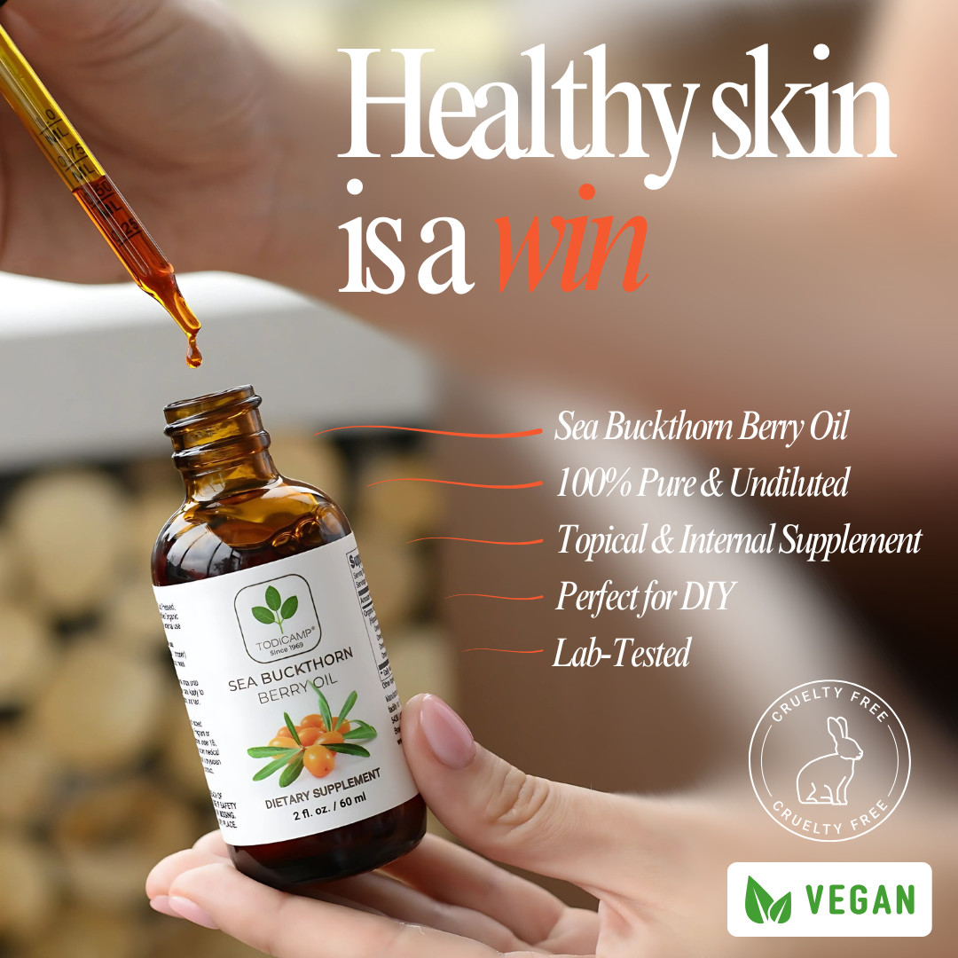 Organic Sea Buckthorn Oil – 2 fl oz SeaBuckthorn Berry Oil Omega Supplement