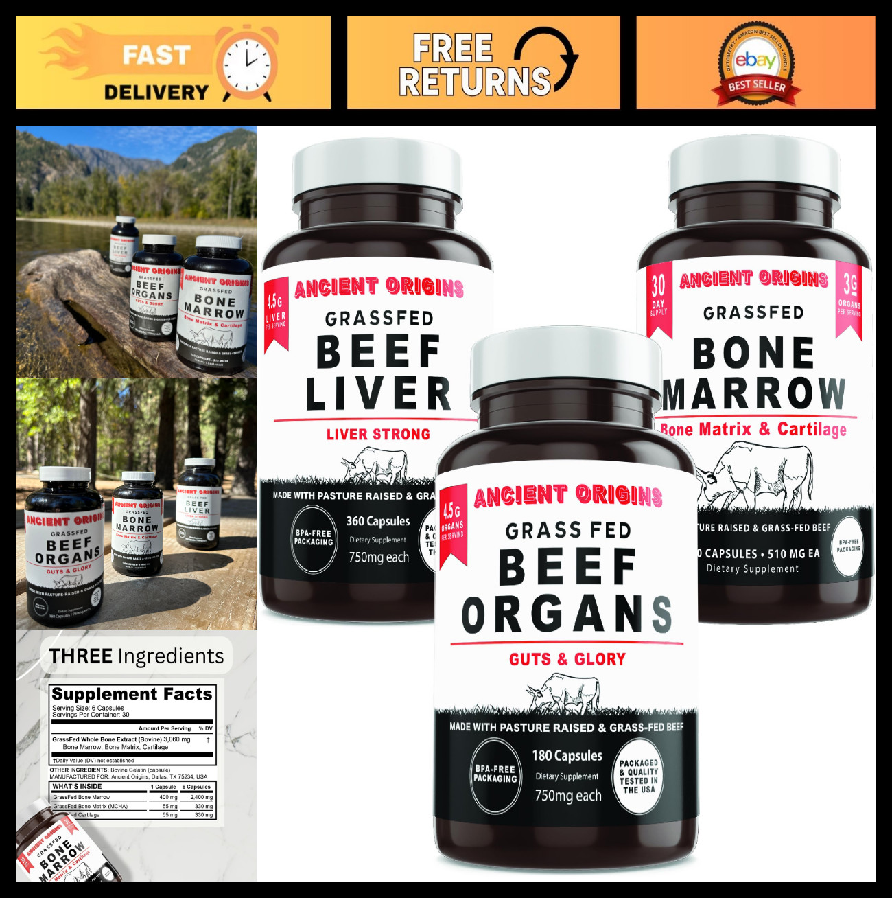 Grass Fed Liver & Organs Starter Pack – Nutrient-Rich Marrow for Health