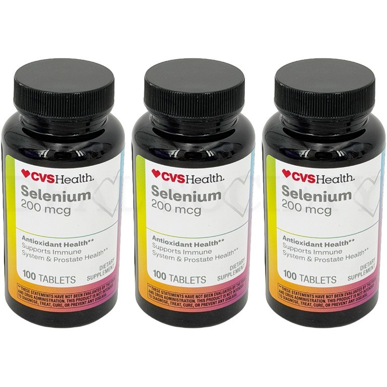 CVS Health Selenium 200 Mcg Antioxidant Health 100 Count Lot of 3