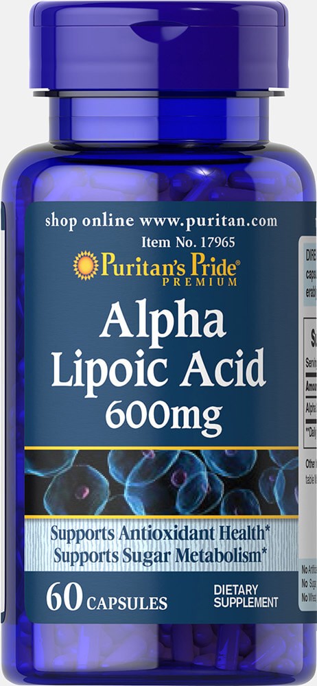 Puritan’s Pride Alpha Lipoic Acid 600 mg – 60 Capsules