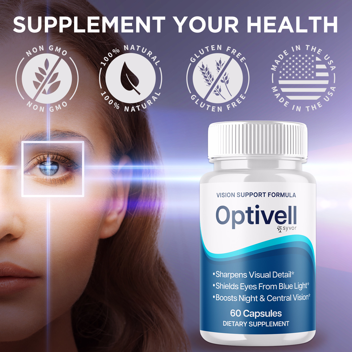 (5 Pack) Optivell Vision Support Formula, Opti Vell Eye Health (300 Capsules)
