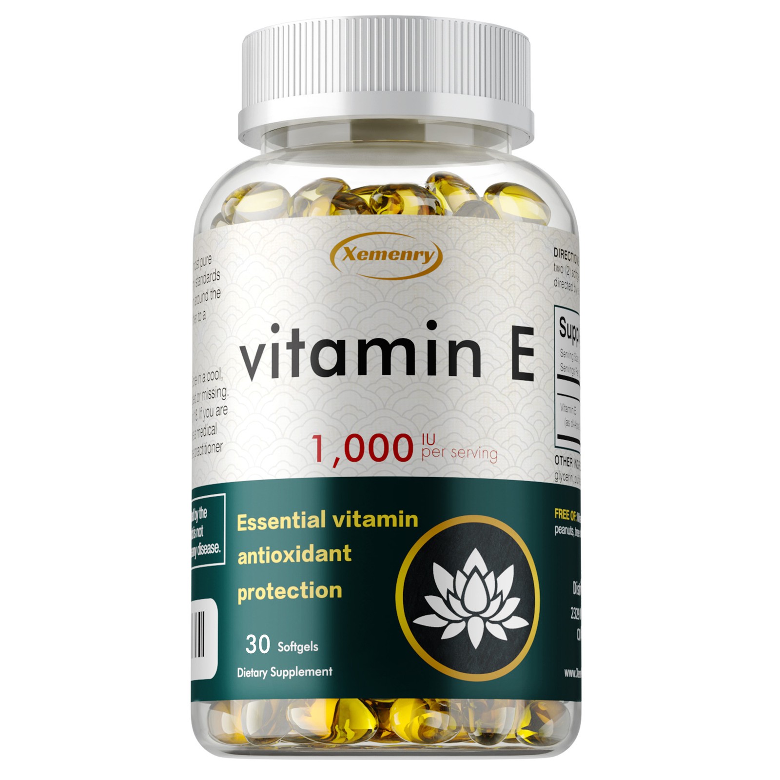 Vitamin E Capsules 1000IU – Anti-aging, Bone, Eye, Skin and Face Health