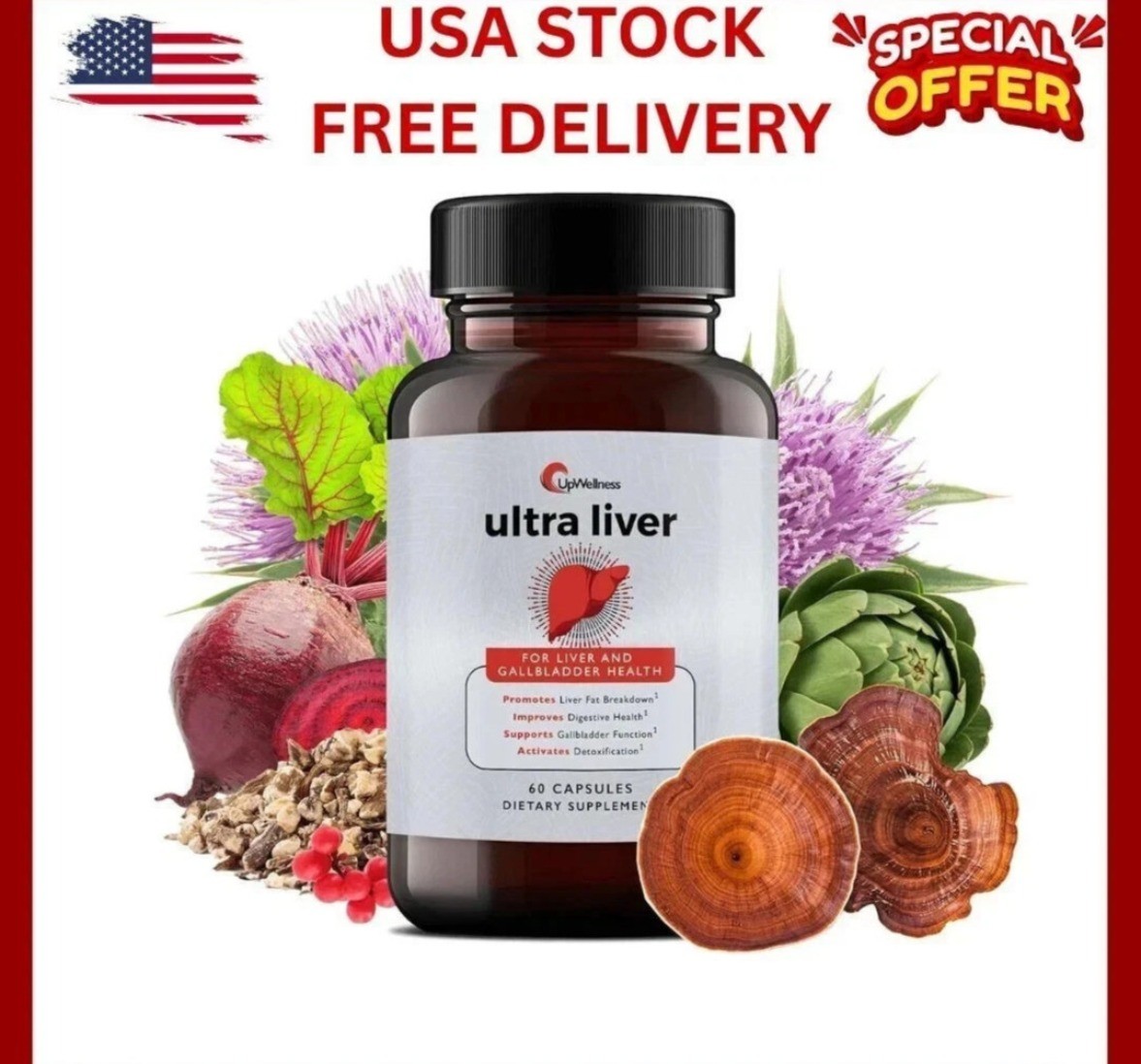 UpWellness Ultra Liver Supplement Liver Cleanse Detox and Repair Health