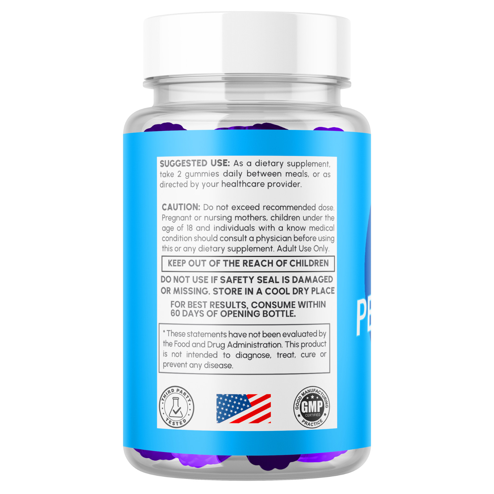 (1 Pack) Duramax Male Gummys Advanced Male Support Supplement 60 Gummies