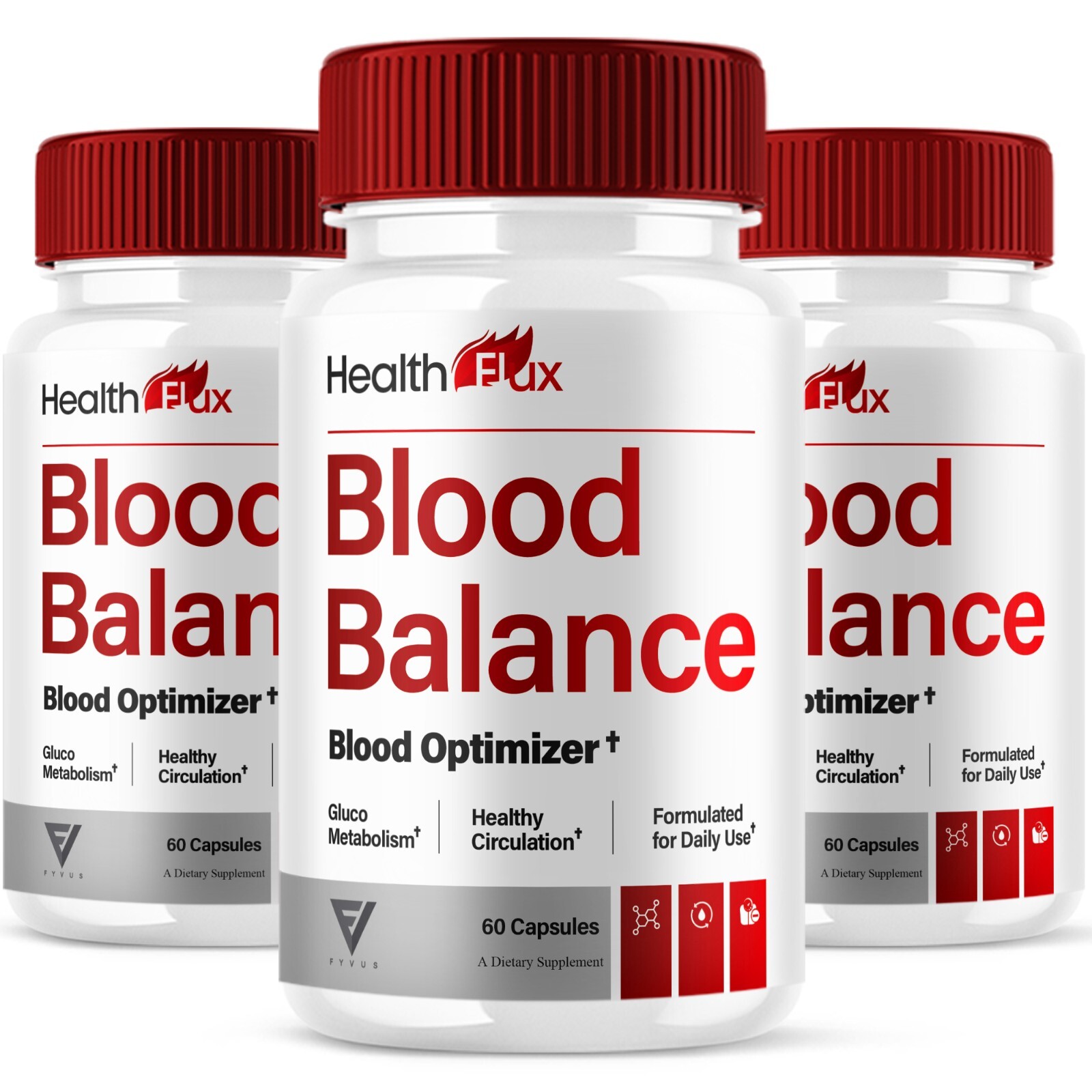 (3 Pack) Health Flux Blood Support Supplement, HealthFlux Pills (180 Capsules)