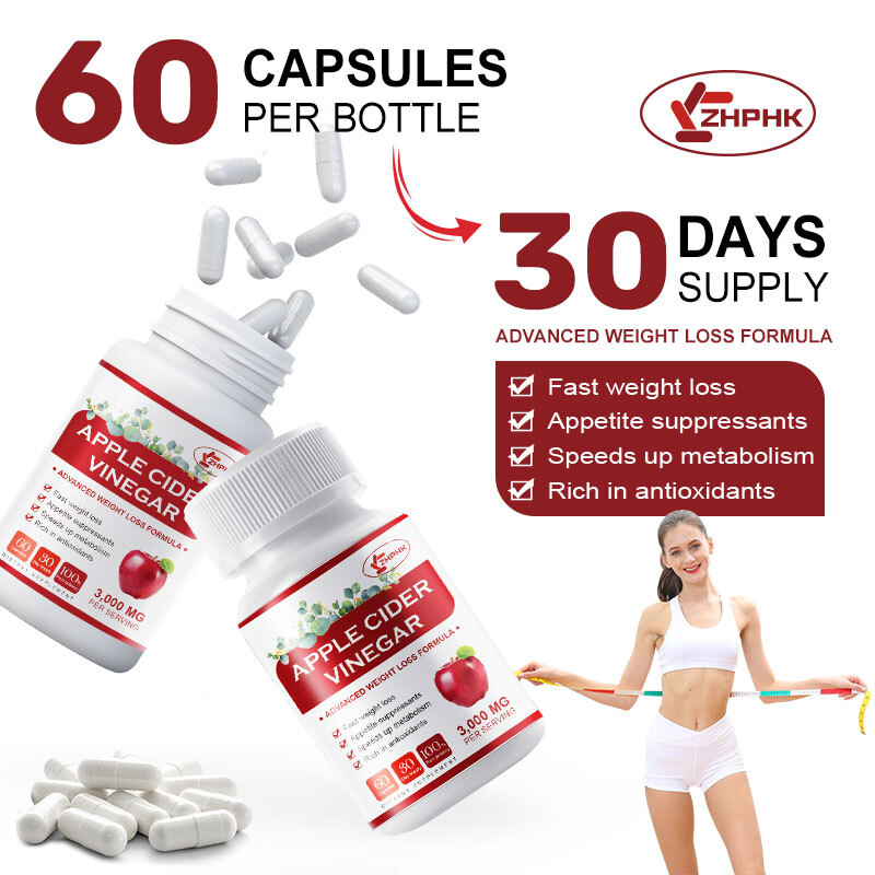 Apple Cider Vinegar Capsules 3000mg with The Mother Weight Loss,Fat Burner Caps