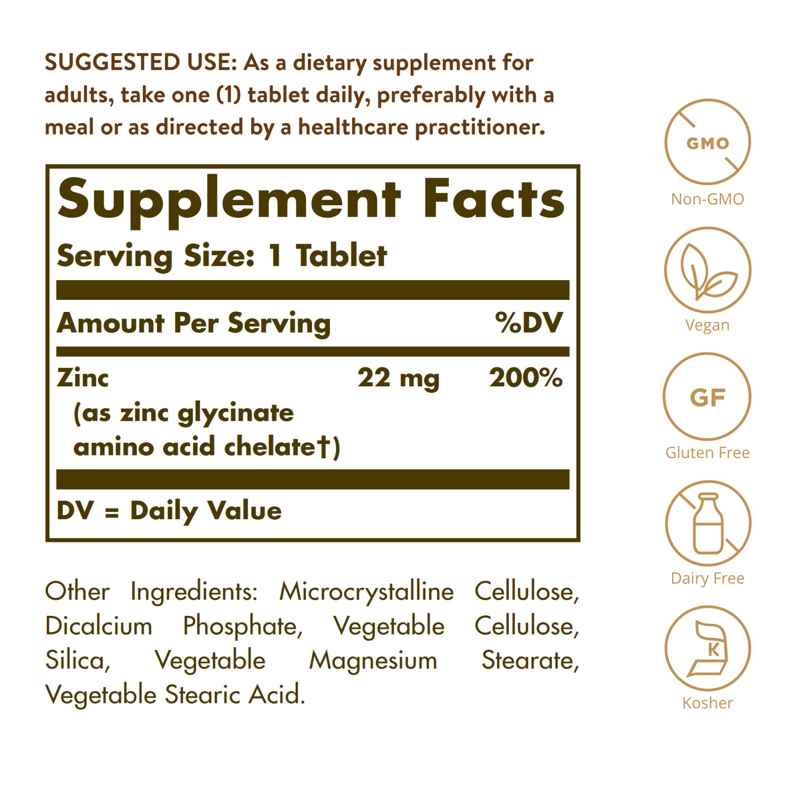 Solgar Chelated Zinc 250 Tablets