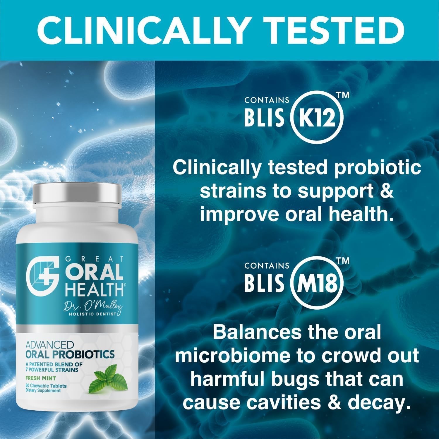 Oral Probiotics for Mouth Bad Breath Treatment 60 Count (Pack of 1)