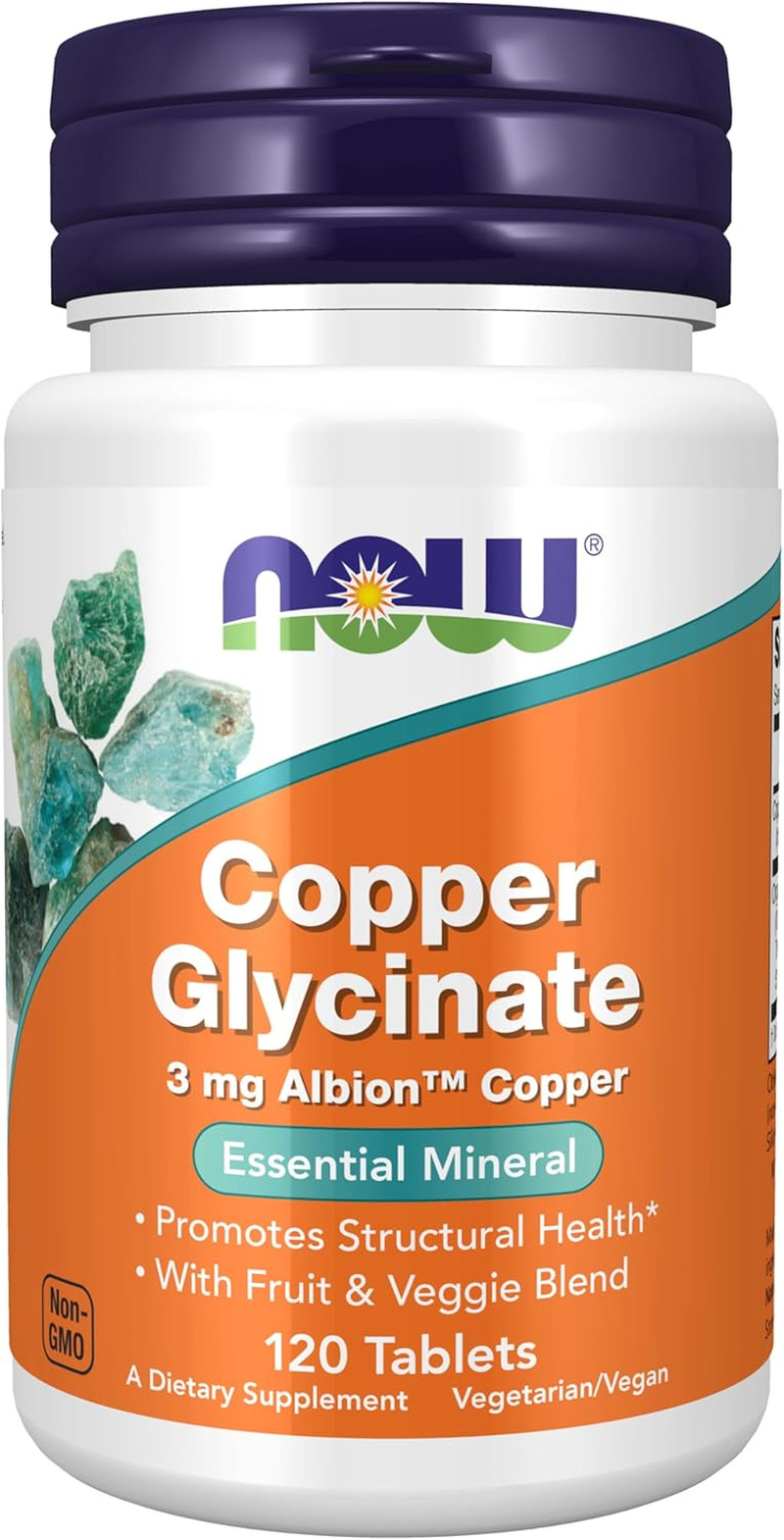 Supplements, Copper Glycinate with 3mg Albion Copper, Promotes Structural Health