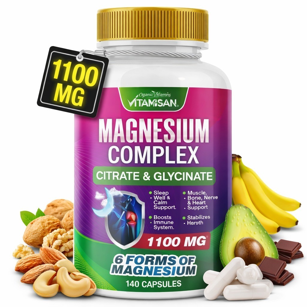Magnesium Complex & Essential Magnesium Supplement 1100 mg support fitness 140