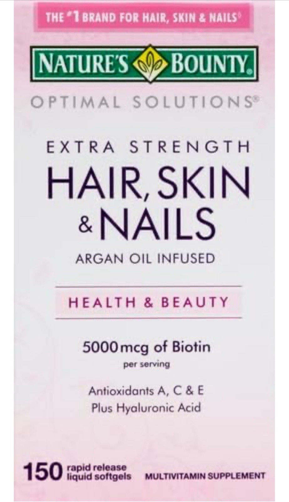 Nature’s Bounty 2 PACK – Hair Skin Nails Extra Strength Biotin/Exp. 2026+