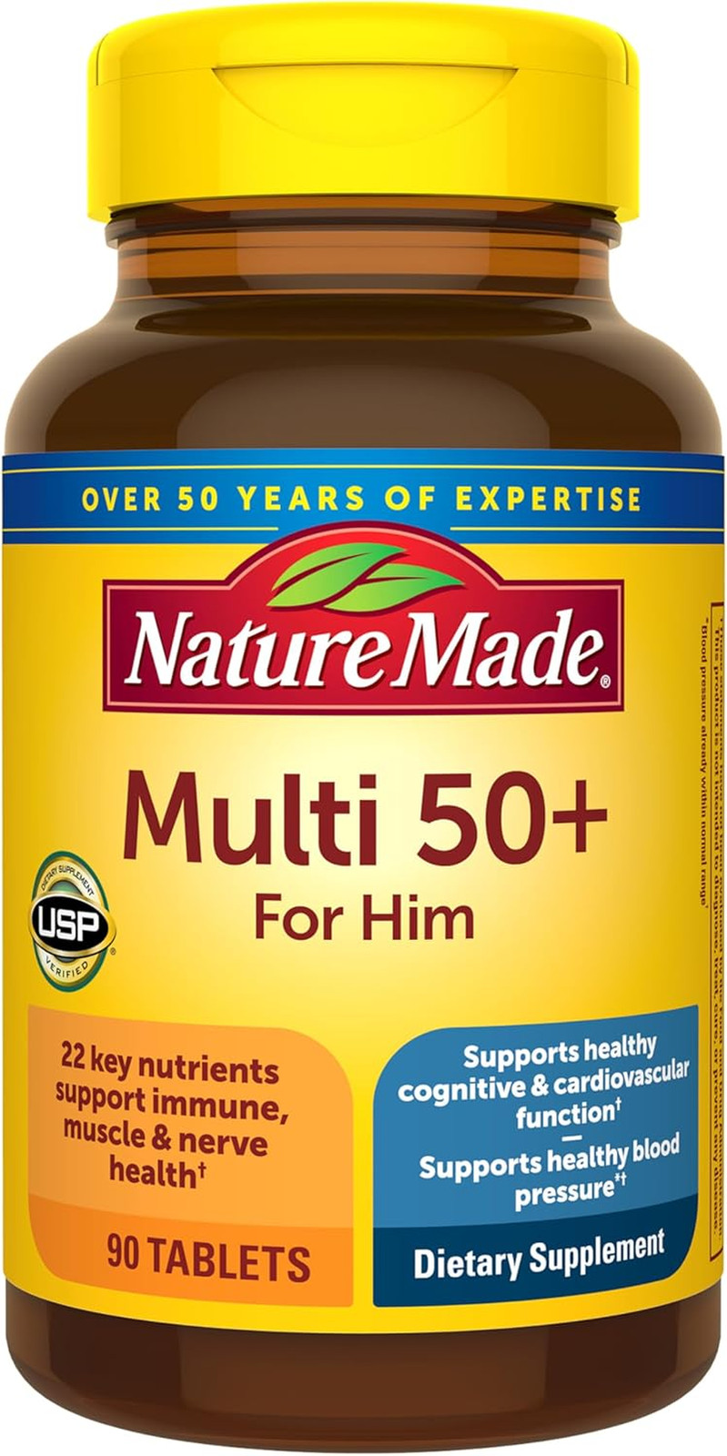 Nature Made Multivitamin for Him 50 Plus 90 Tablets Gluten Free Nutritional S…