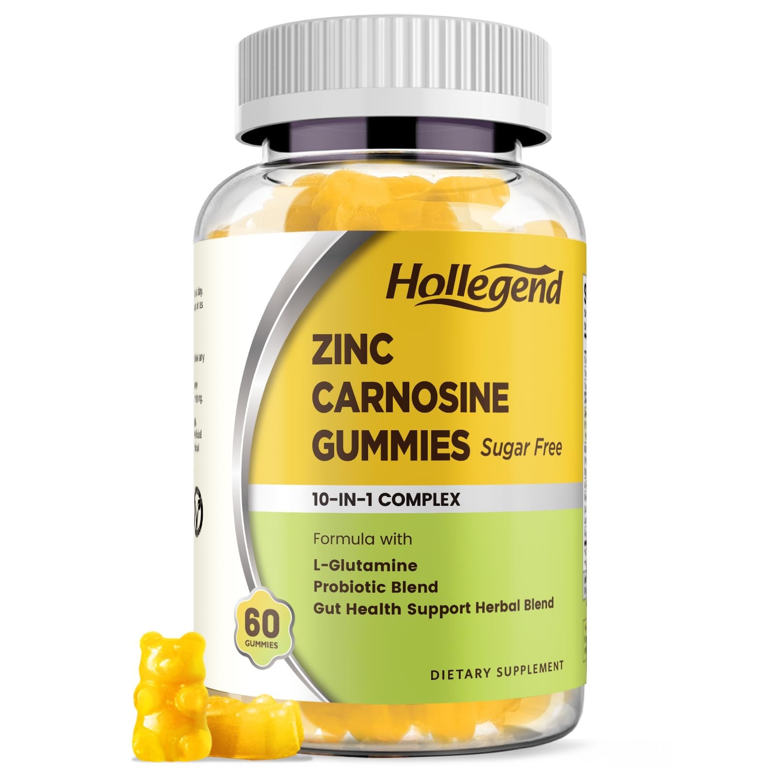 Zinc Carnosine 75mg 60 Gummies Sugar Free Gut Digestive Health Support Probiotic