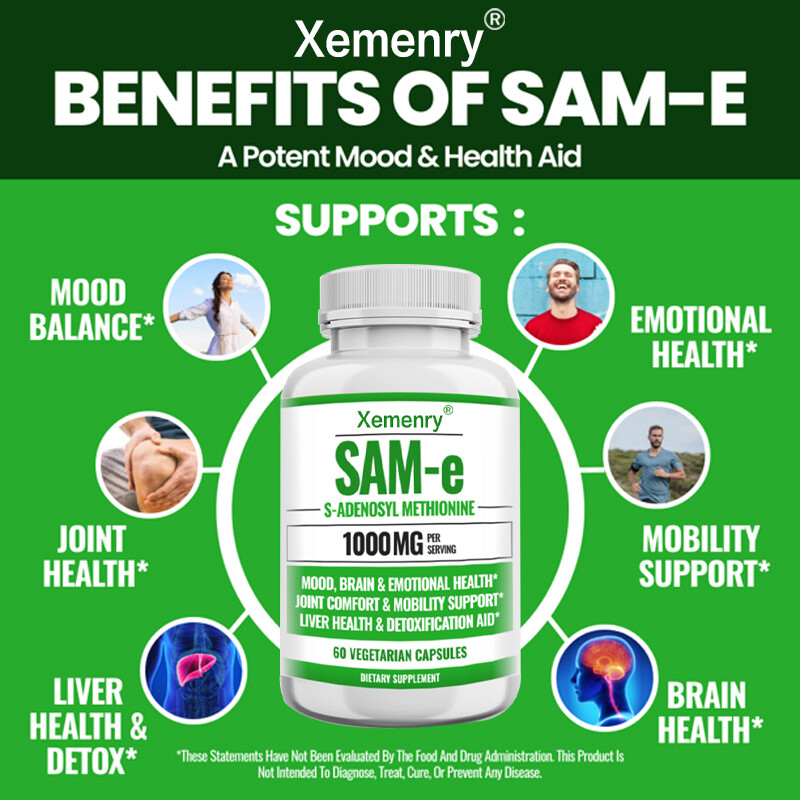 SAM-E Capsules 1000mg – Supports Liver Health, Clean and Detox, and Brain Health